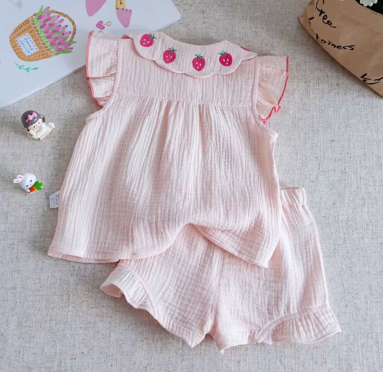 Summer strawberry two piece set