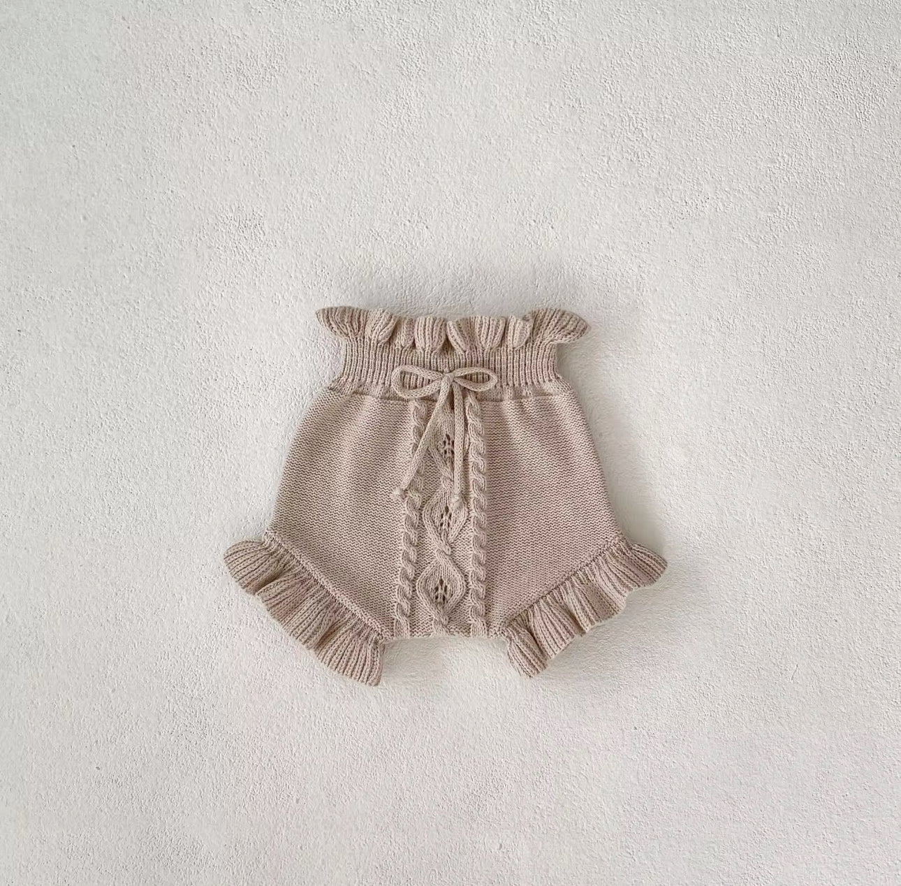 Pre order brown knit cardigan and shorts