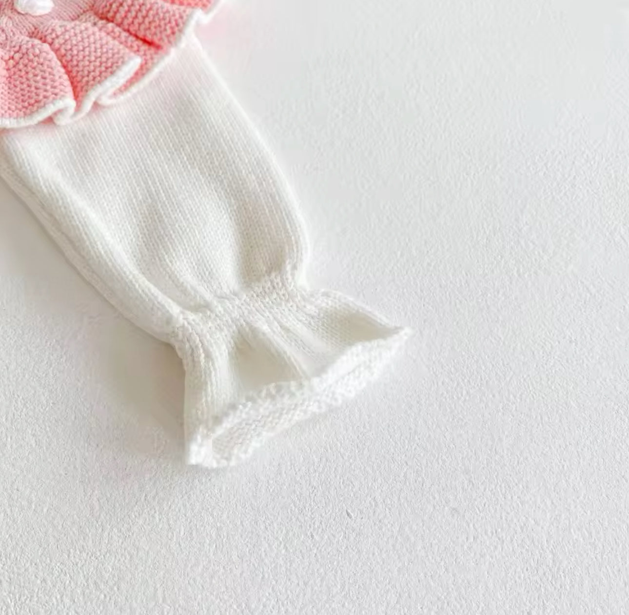 Pre order knit pink spot romper