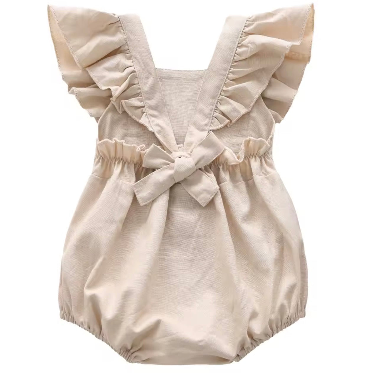 Ruffle bow romper
