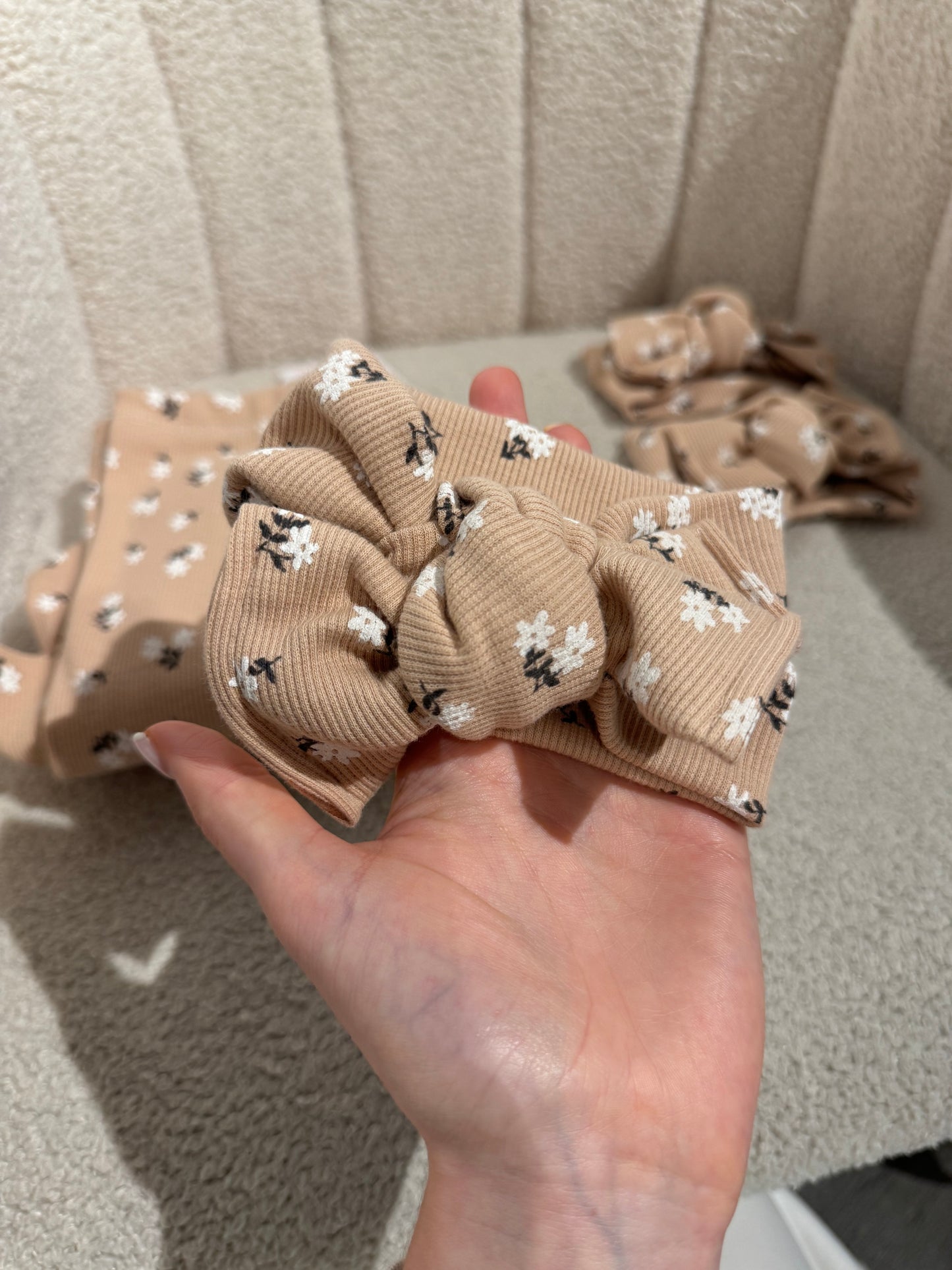 Handmade hair bow light brown