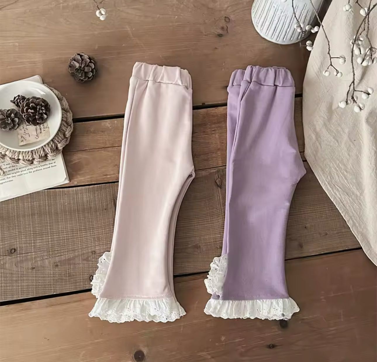 Two piece cotton lace trim spring sets (pre order)