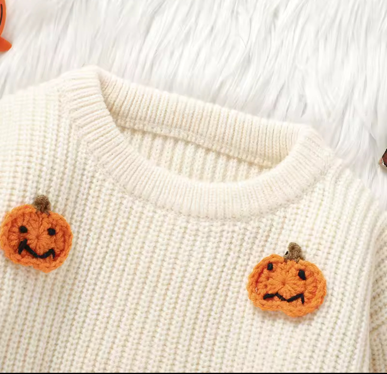 Hand embroidered mini pumpkin jumpers