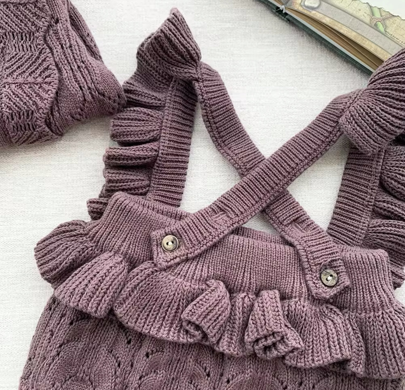 Pre order 100% cotton knitted romper and cardigan sets