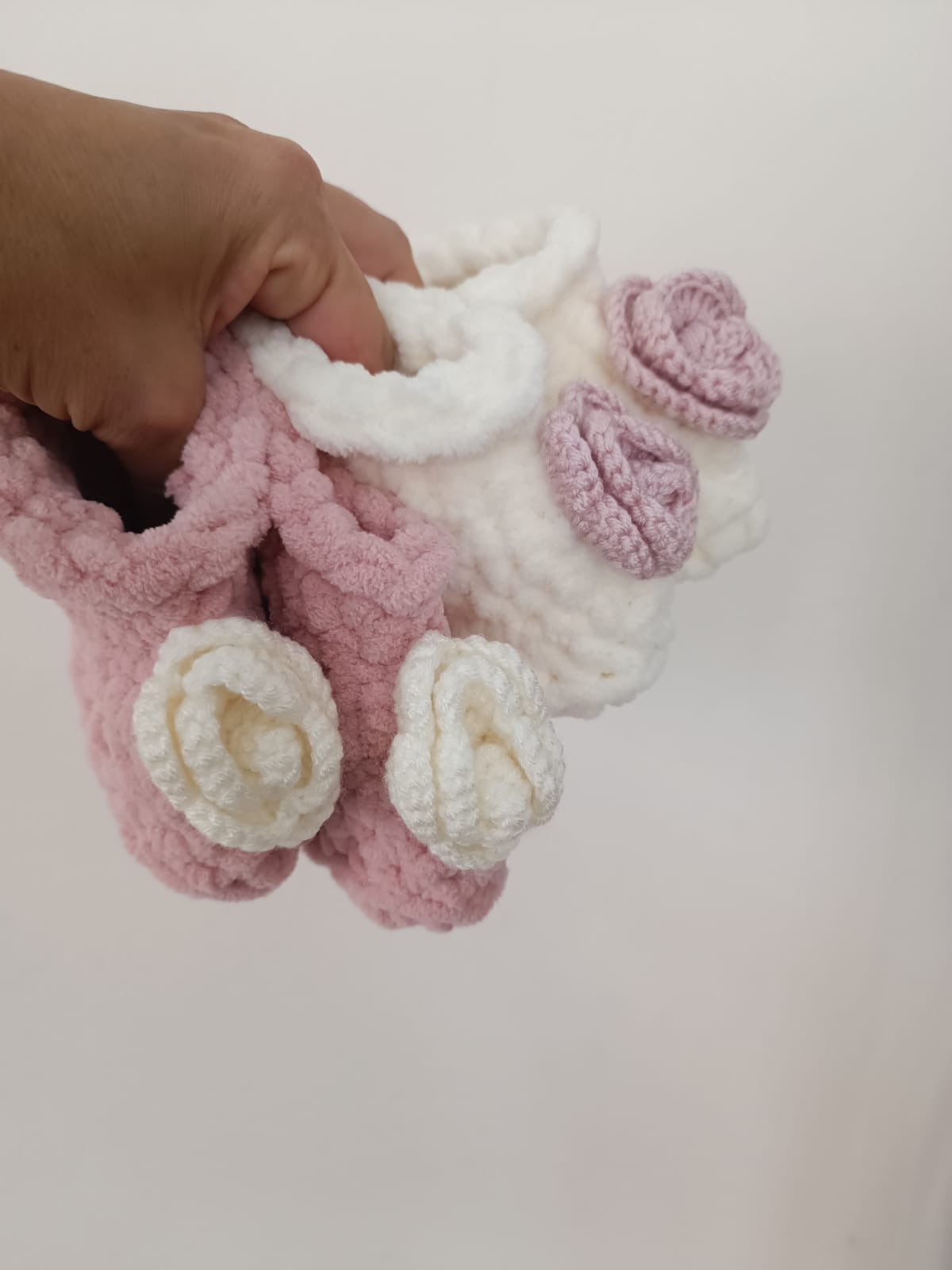 Pre order soft knit flower booties (matches our soft knit cardigans)