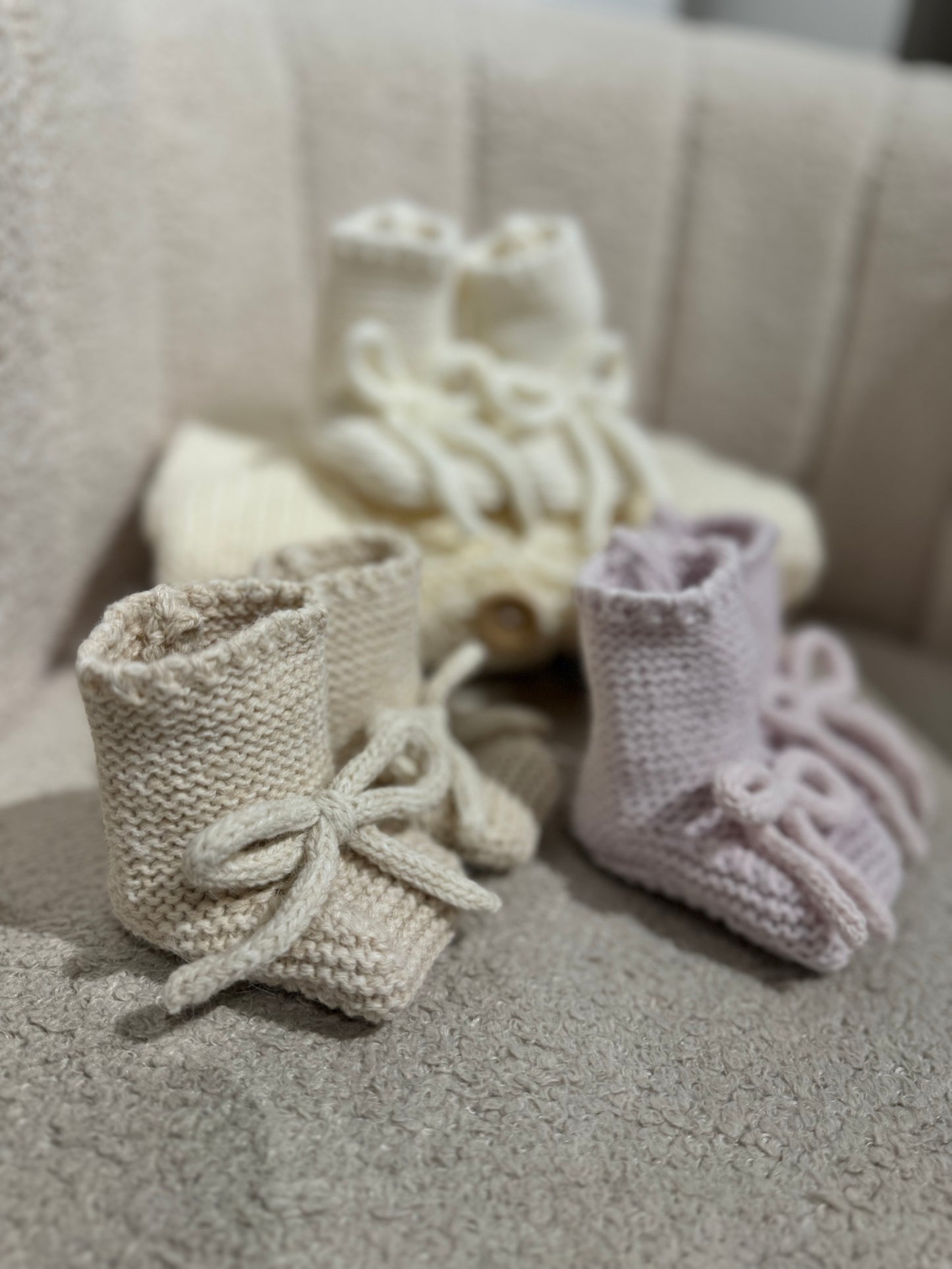 In stock hand knitted booties