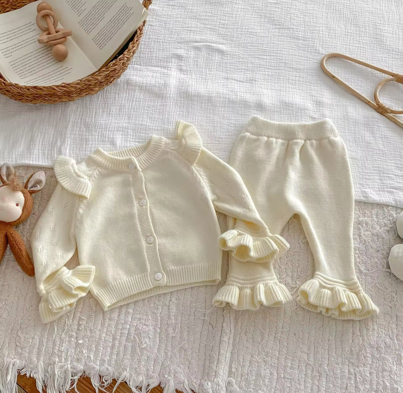 Pre order two piece knit cardigan and leggings