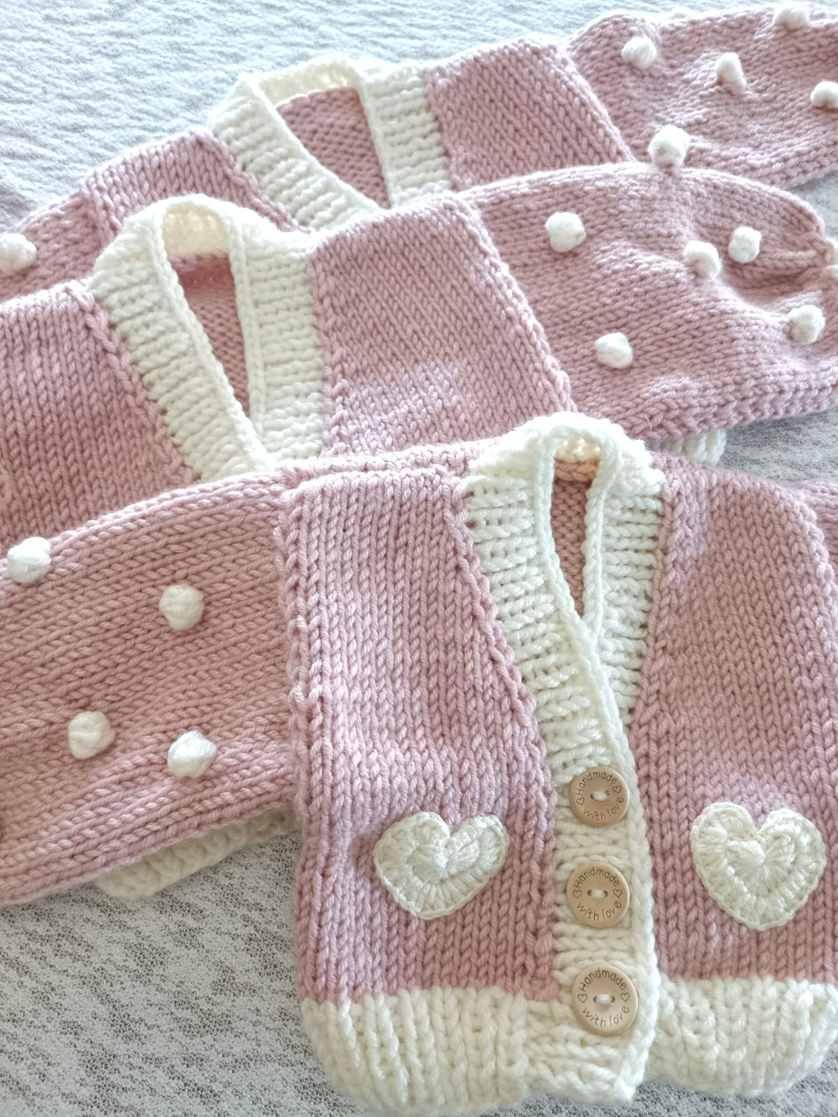 Pre order handknit summer heart chunky cardigans