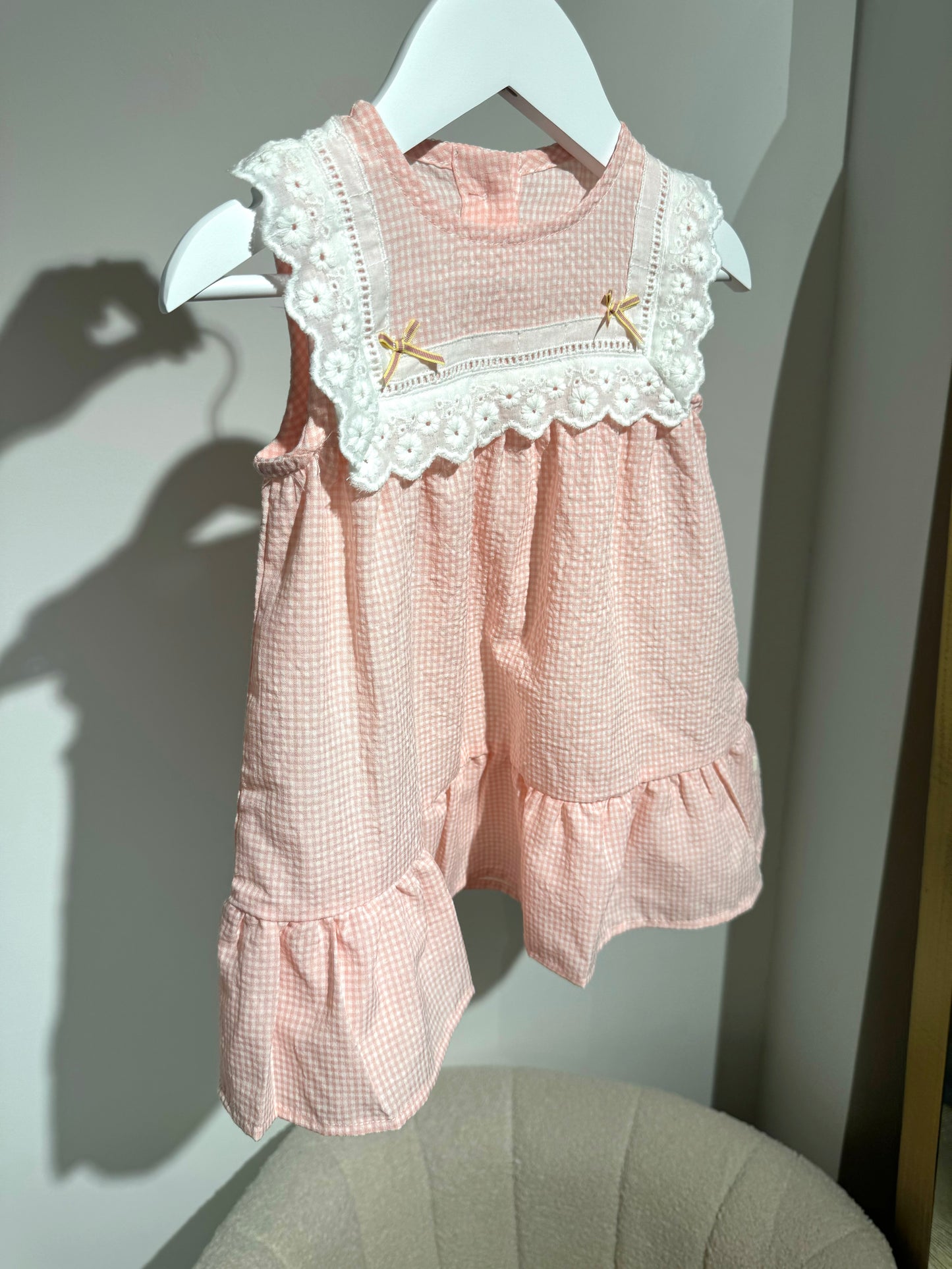 In stock Pink dress with bows