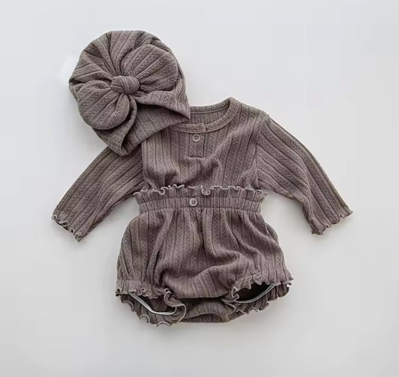 3 piece cotton top bloomer and hat set
