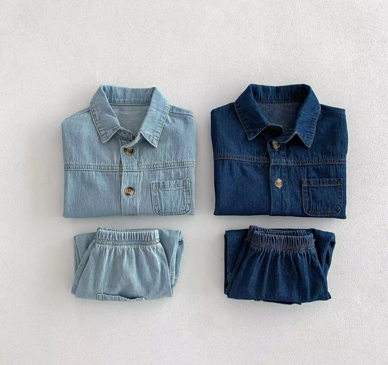 Boys summer denim top and short sets