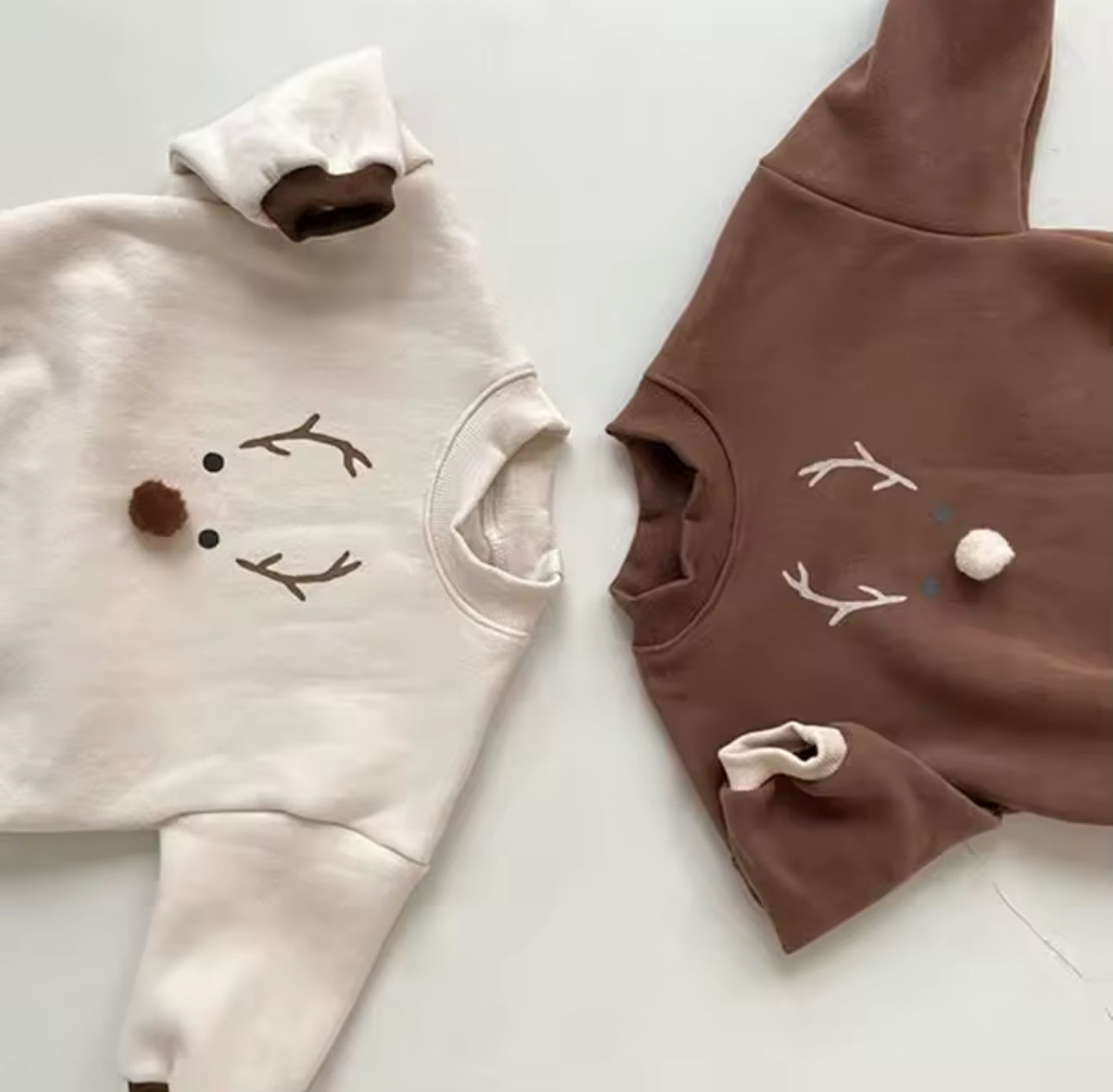 Reindeer sweater romper and hat set