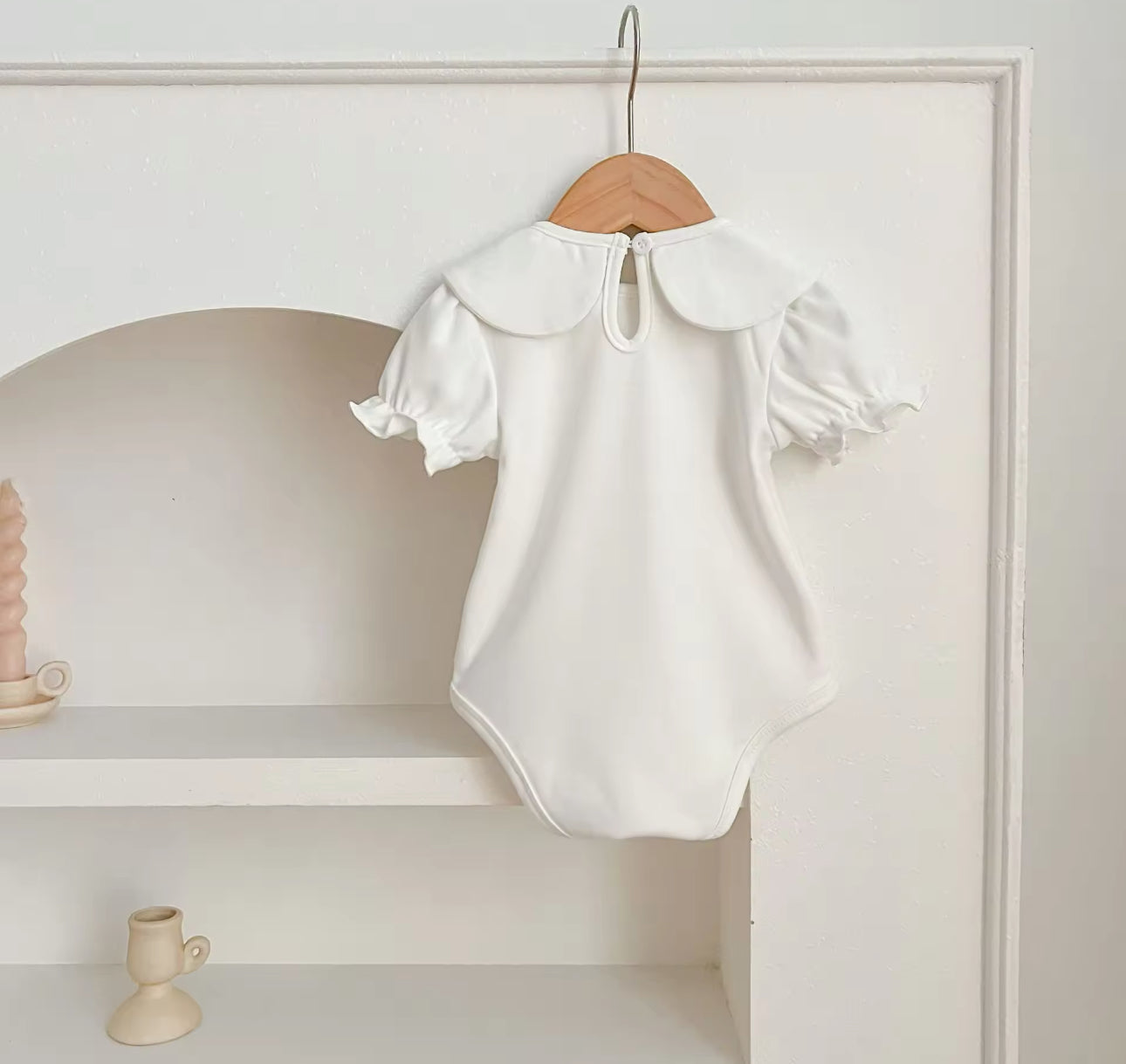 Pre order soft cotton white basic romper