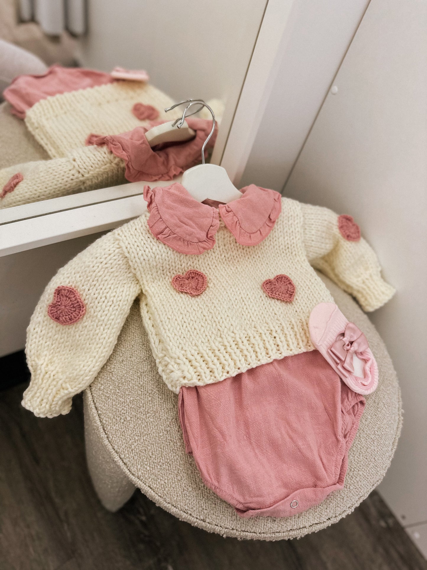 In stock summer cotton frill collar romper