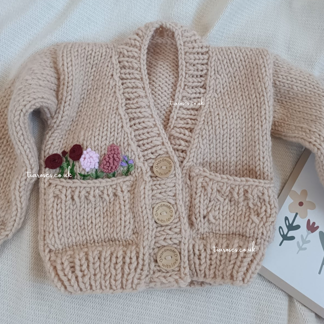 New collection flower bed handknitted cardigan pre order