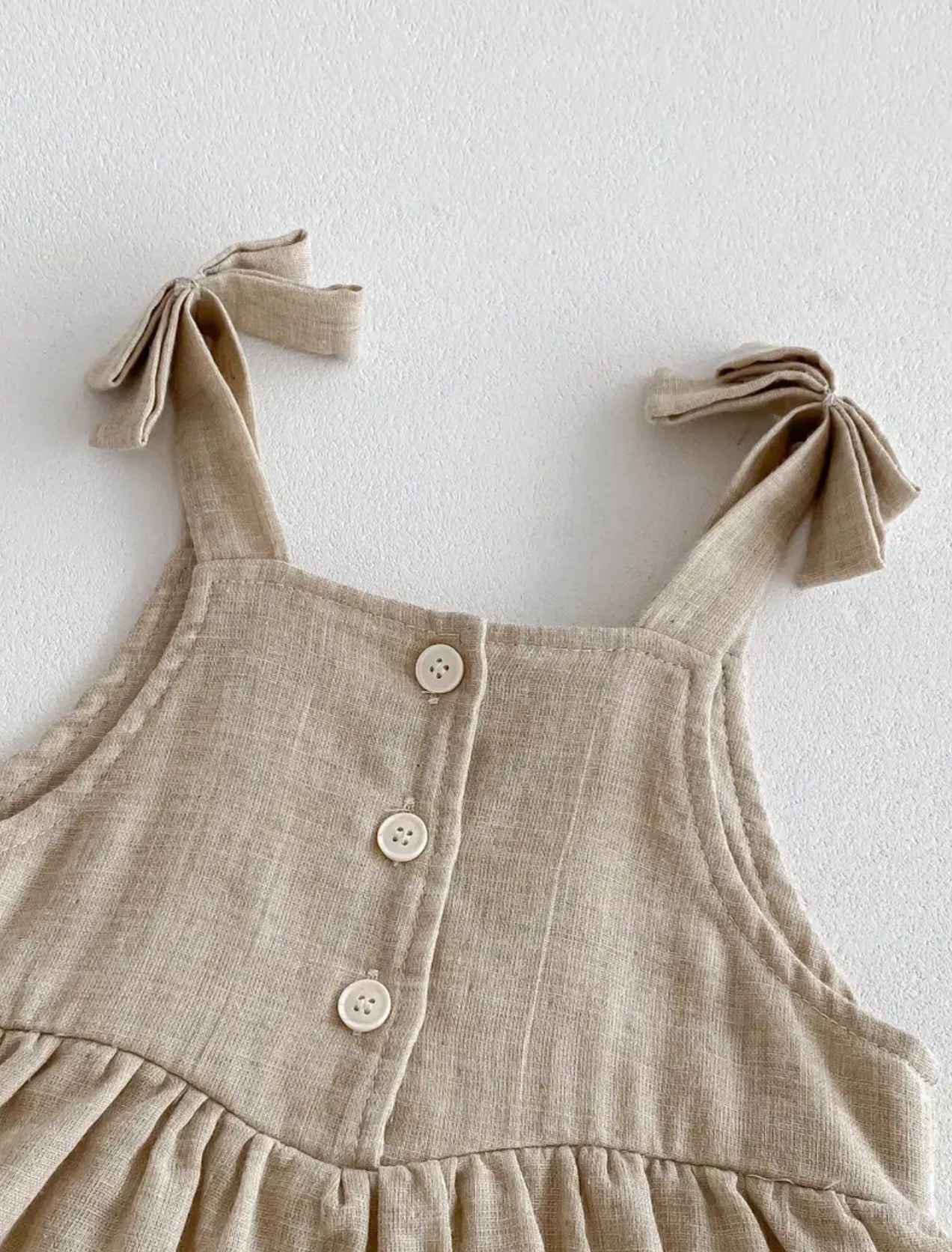 In stock summer beige romper dress