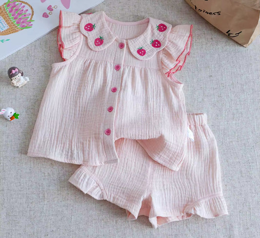 Summer strawberry two piece set