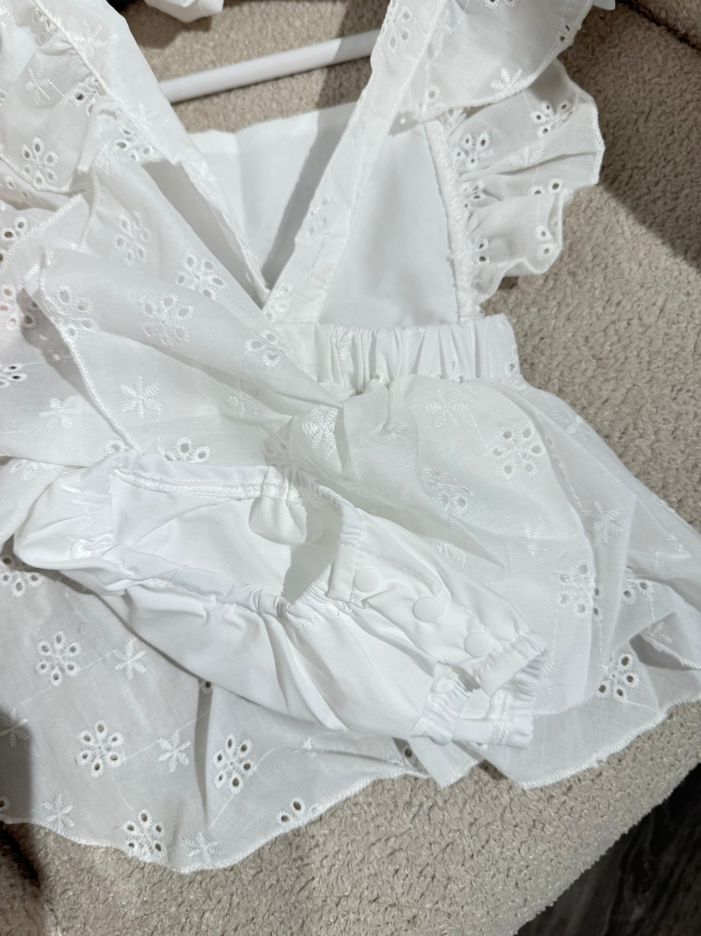 In stock summer broderie romper and headband