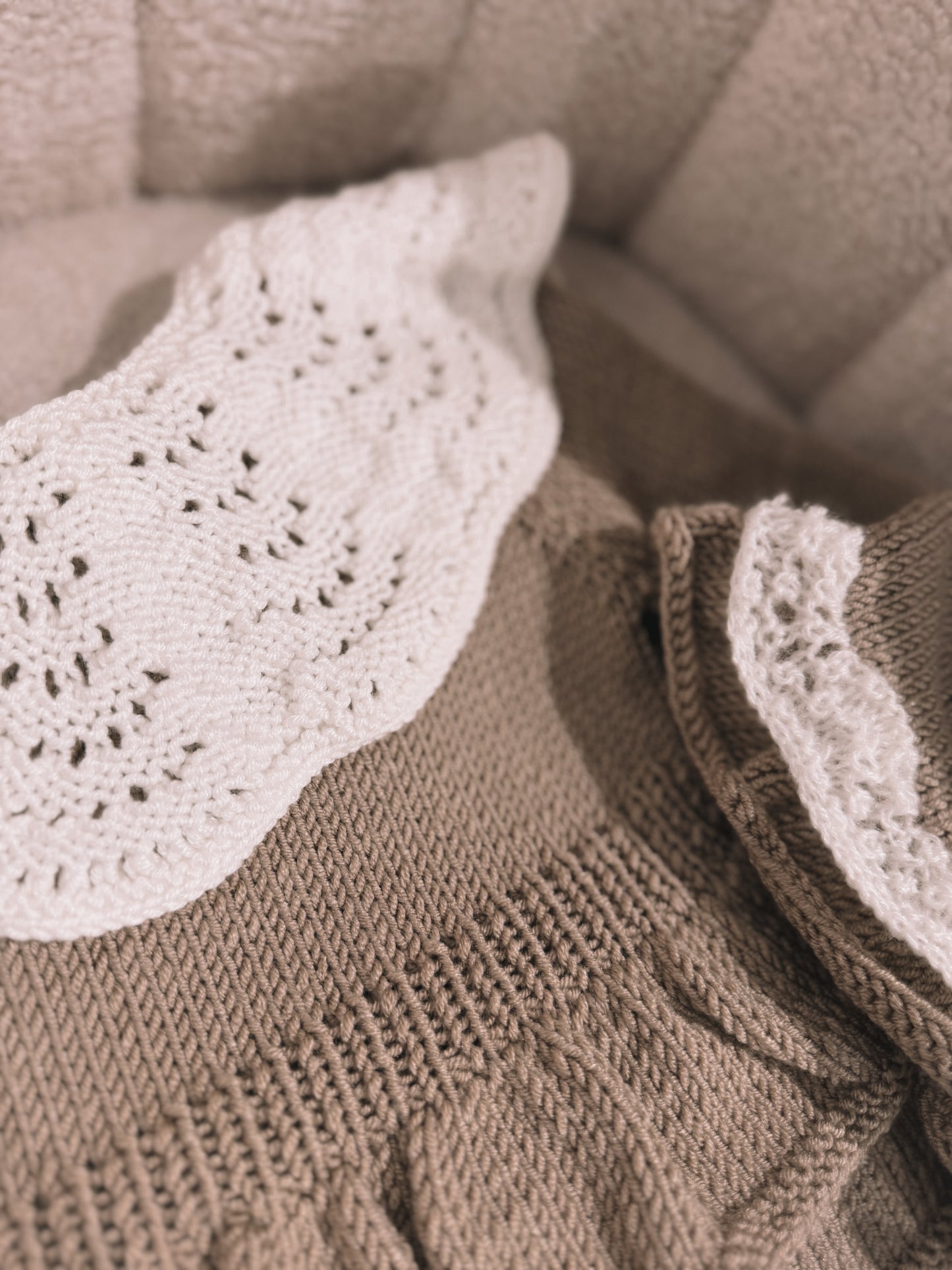 In stock exclusive fine handknitted organic 3 piece set
