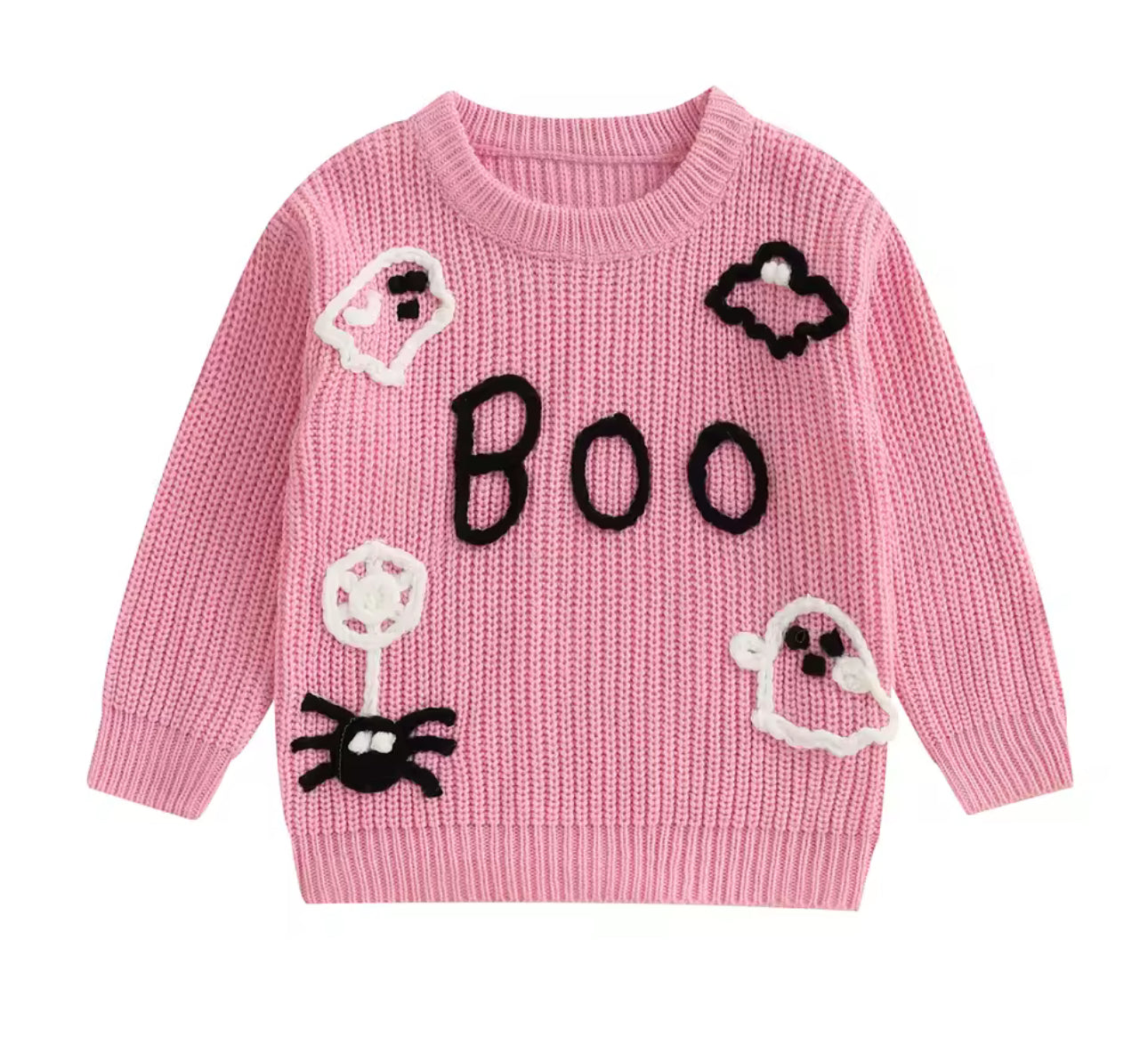 Boo embroidered knitted jumper