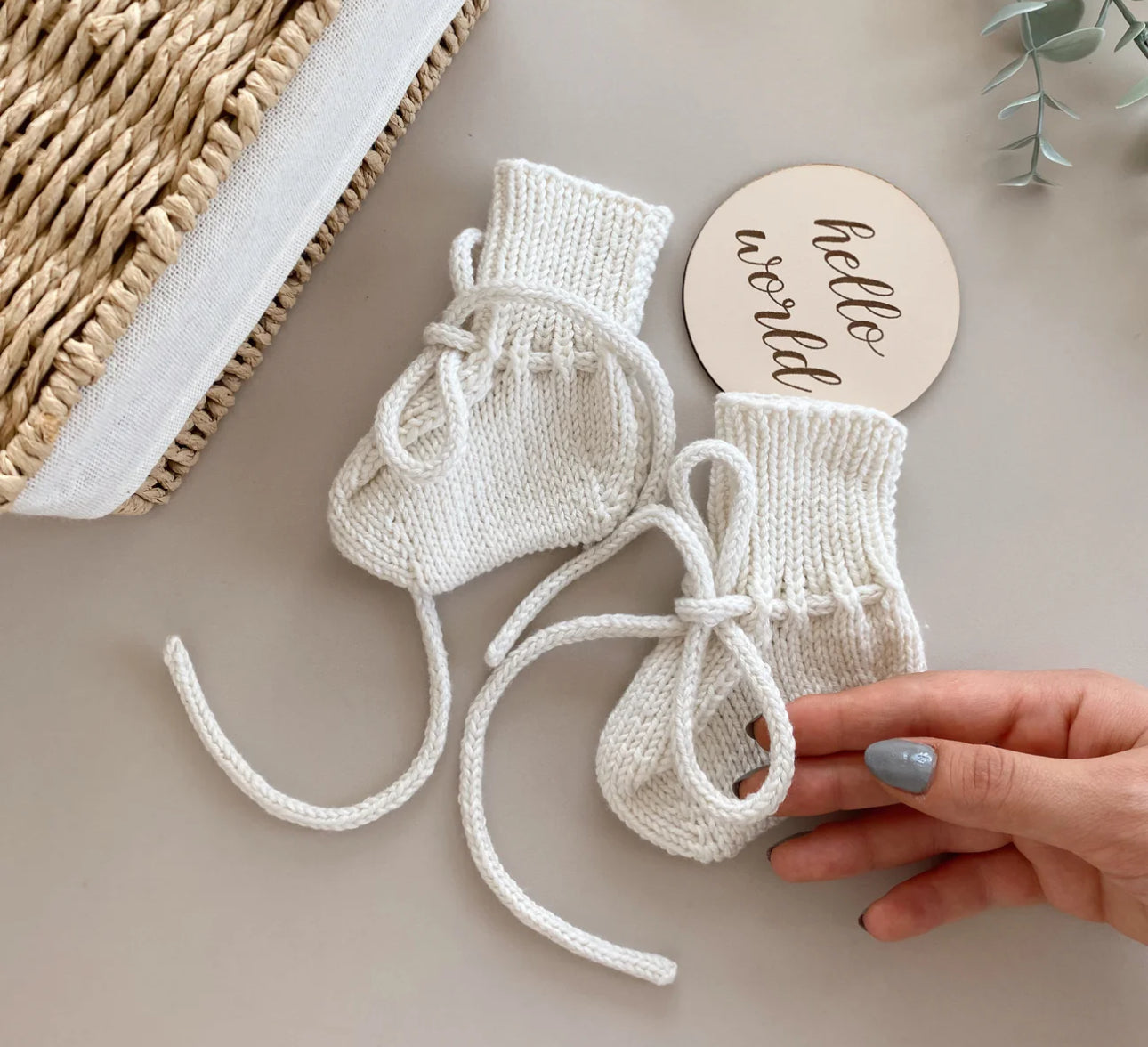 ‘Coming home’ handknitted collection romper/blanket/bonnet/booties