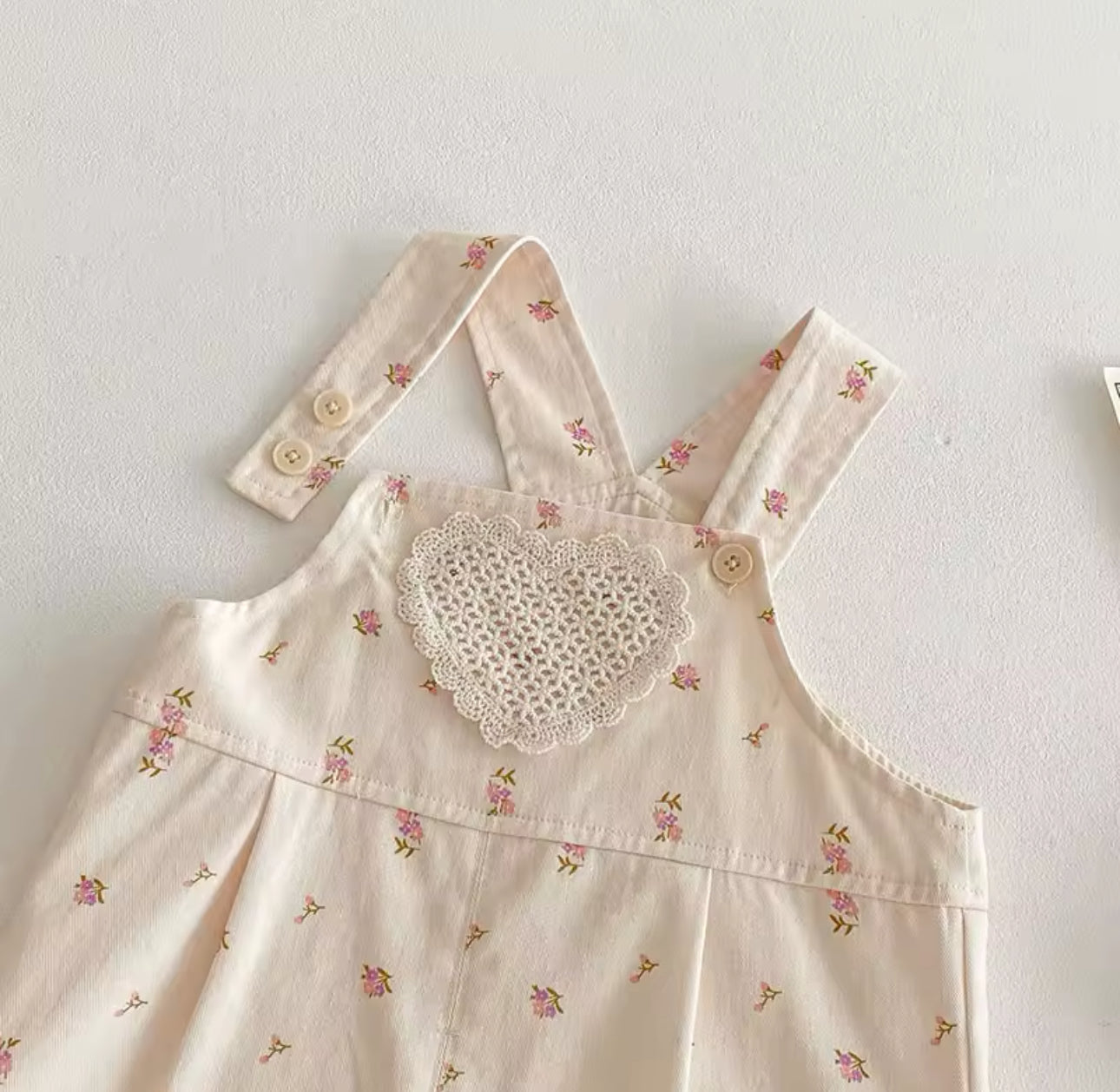 Pre order spring floral print denim dungarees and embroidered flower collar shirt