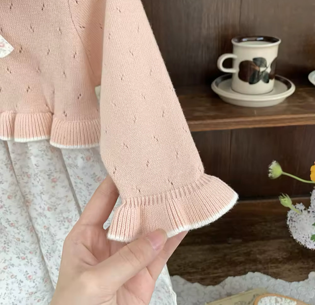 Spring knit floral dress (pre order)