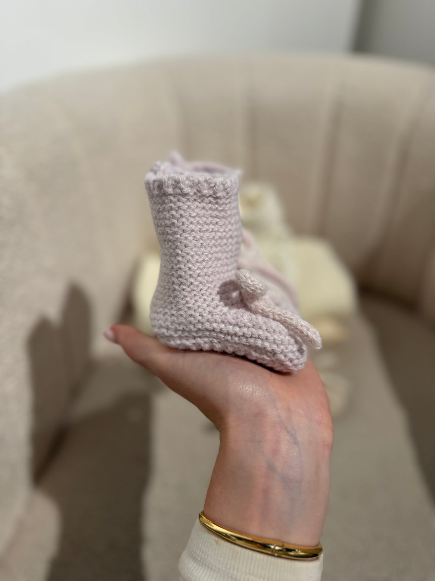In stock hand knitted booties