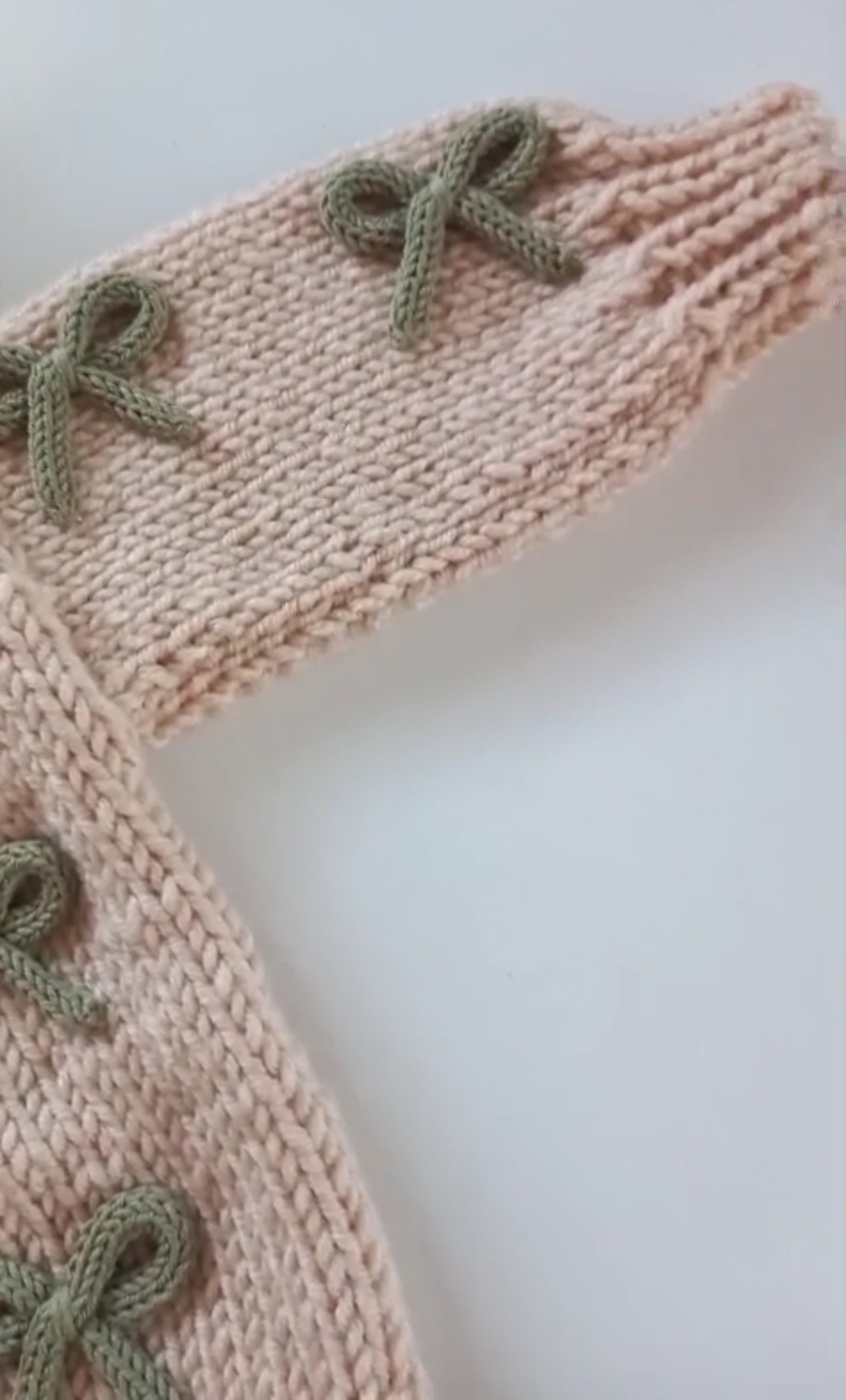 New spring hand knitted sage bow cardigan