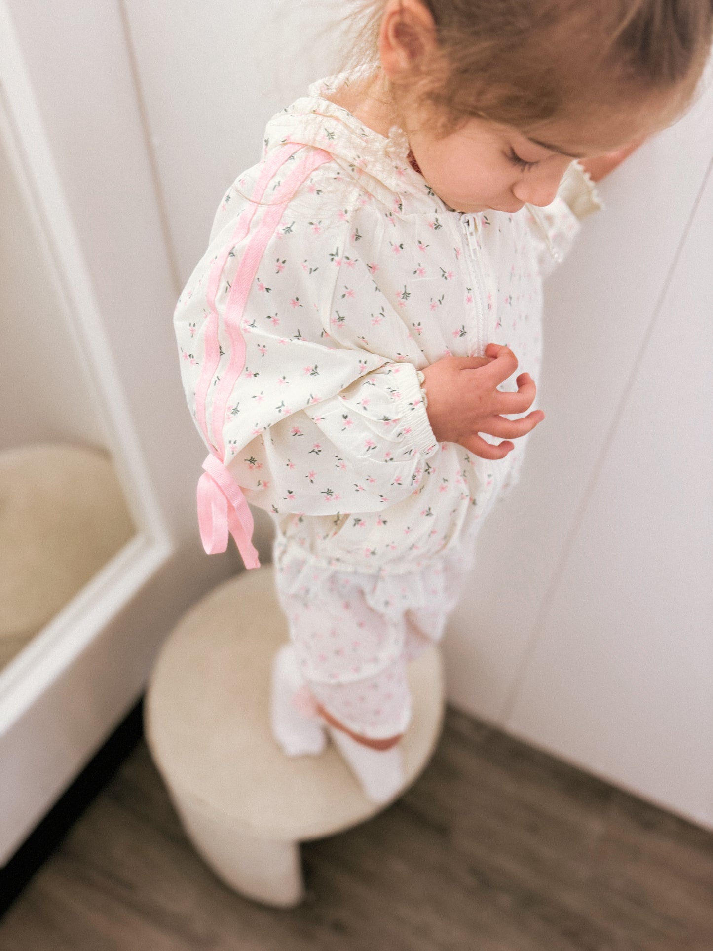 Spring summer cotton nylon floral two piece set (pre order)
