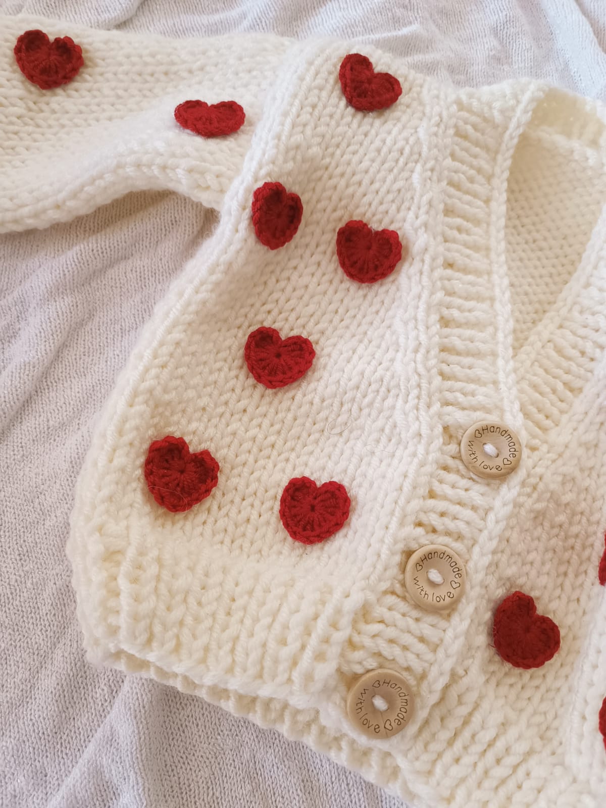 Pre order red heart handknitted cardigan
