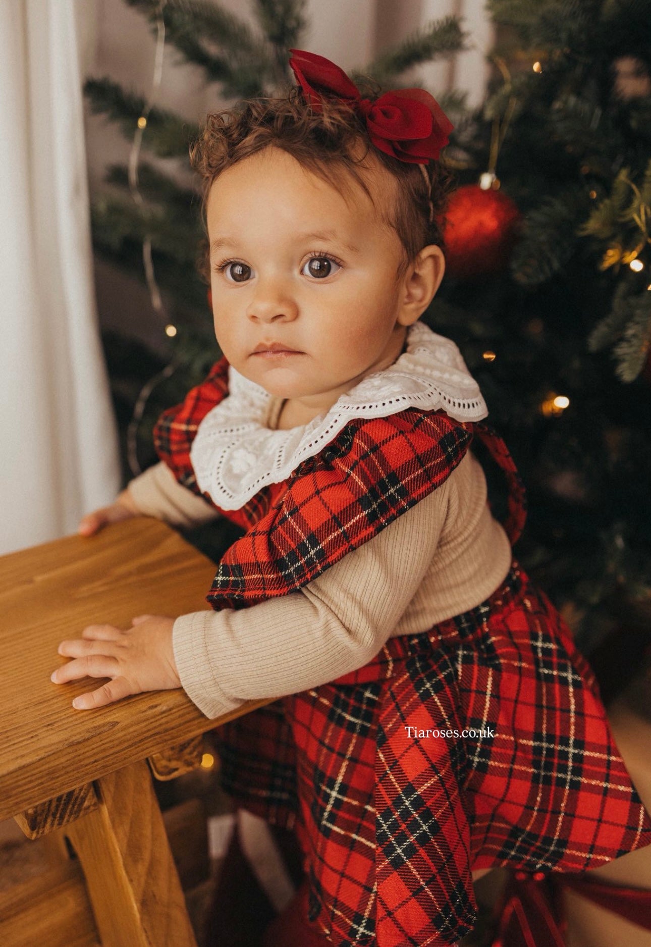 In stock tartan Christmas romper