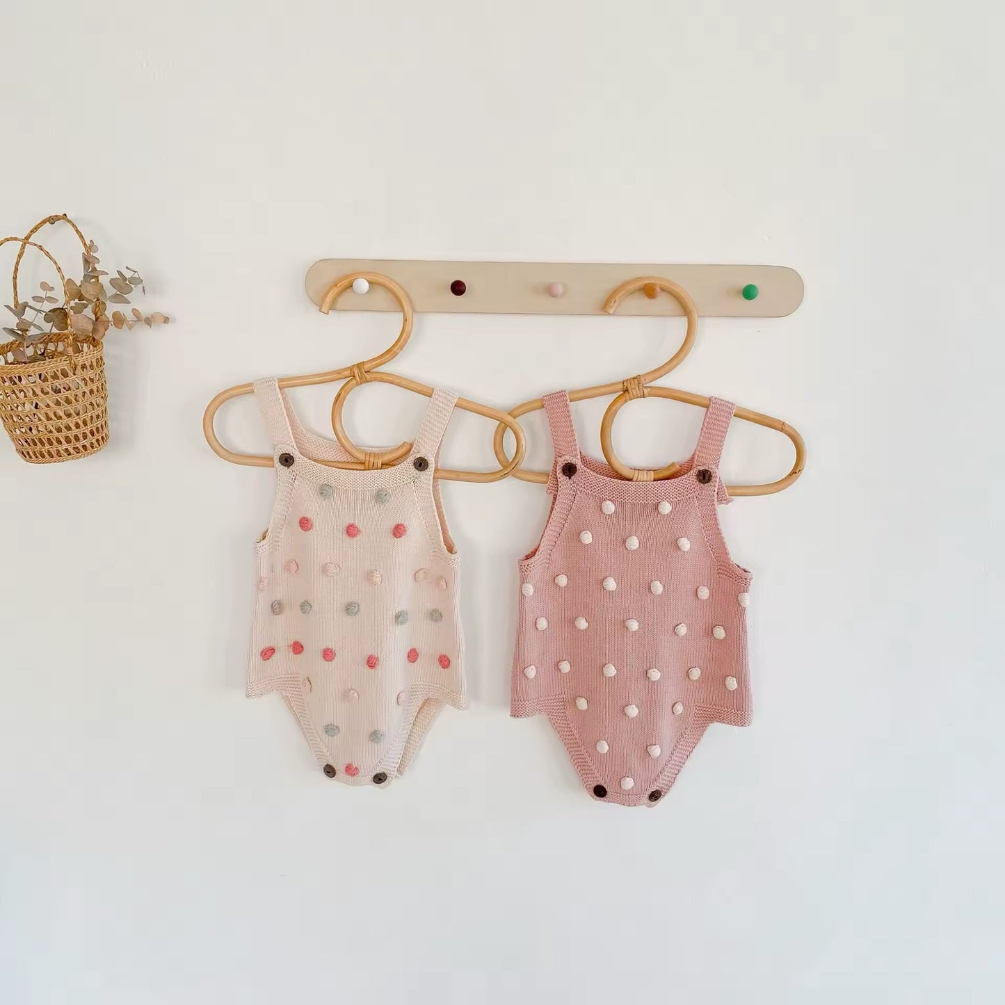 Spring knit bobble rompers (pre order)