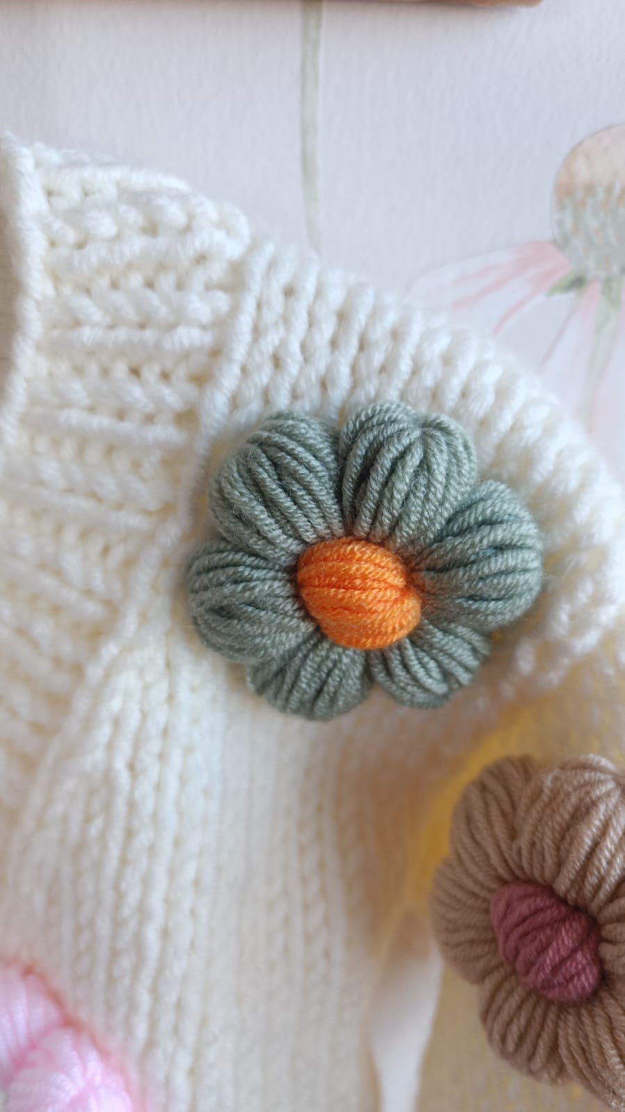 In stock pumpkin patch style handknit cardigan