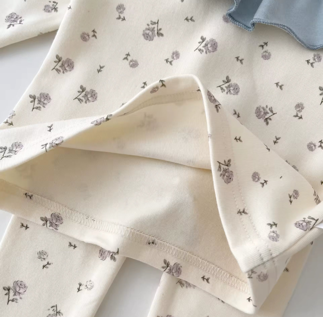 Pre order soft cotton baby blue floral set