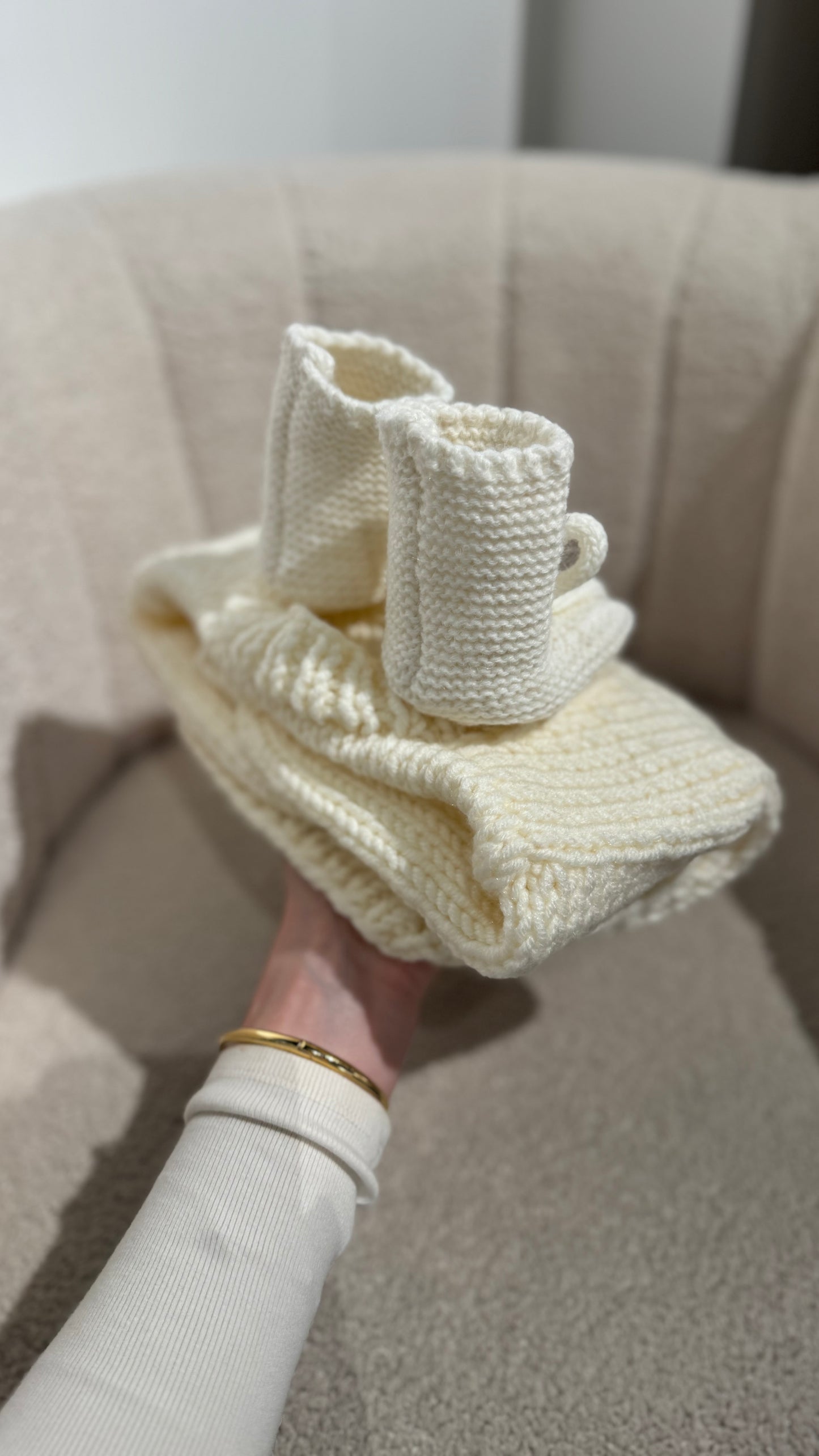 In stock hand knitted booties