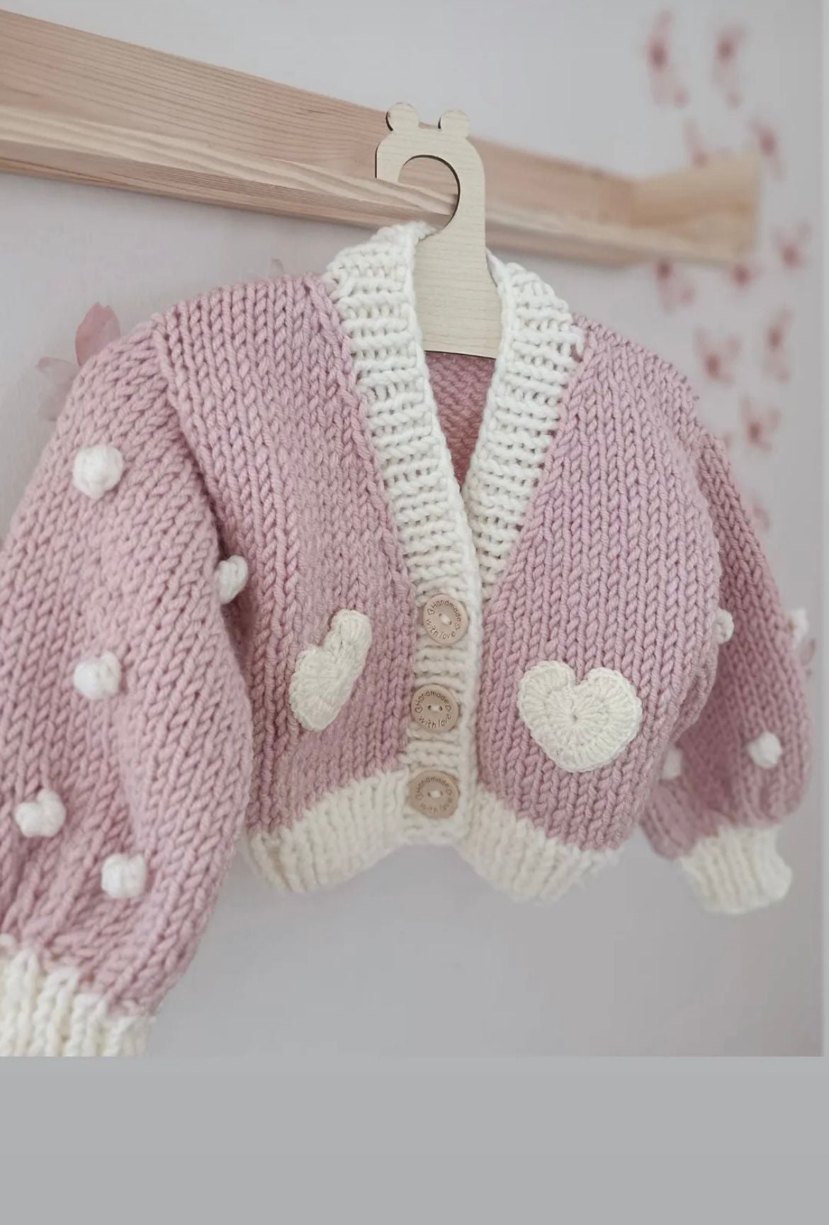 Pre order handknit summer heart chunky cardigans
