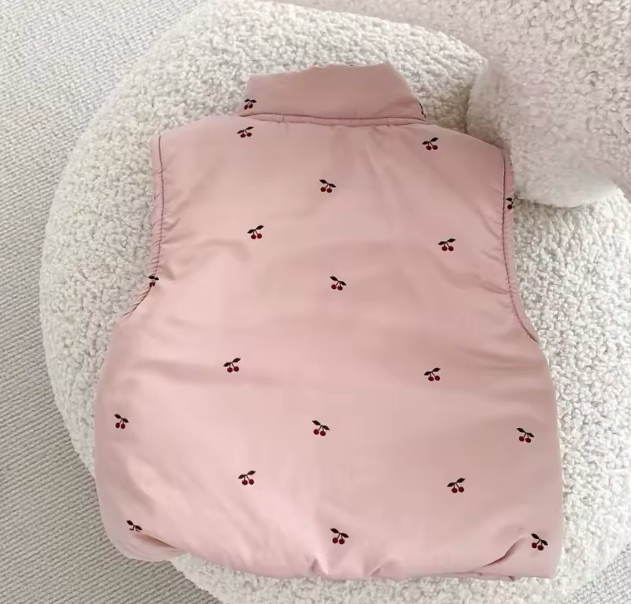 Baby pink spring cherry gilet