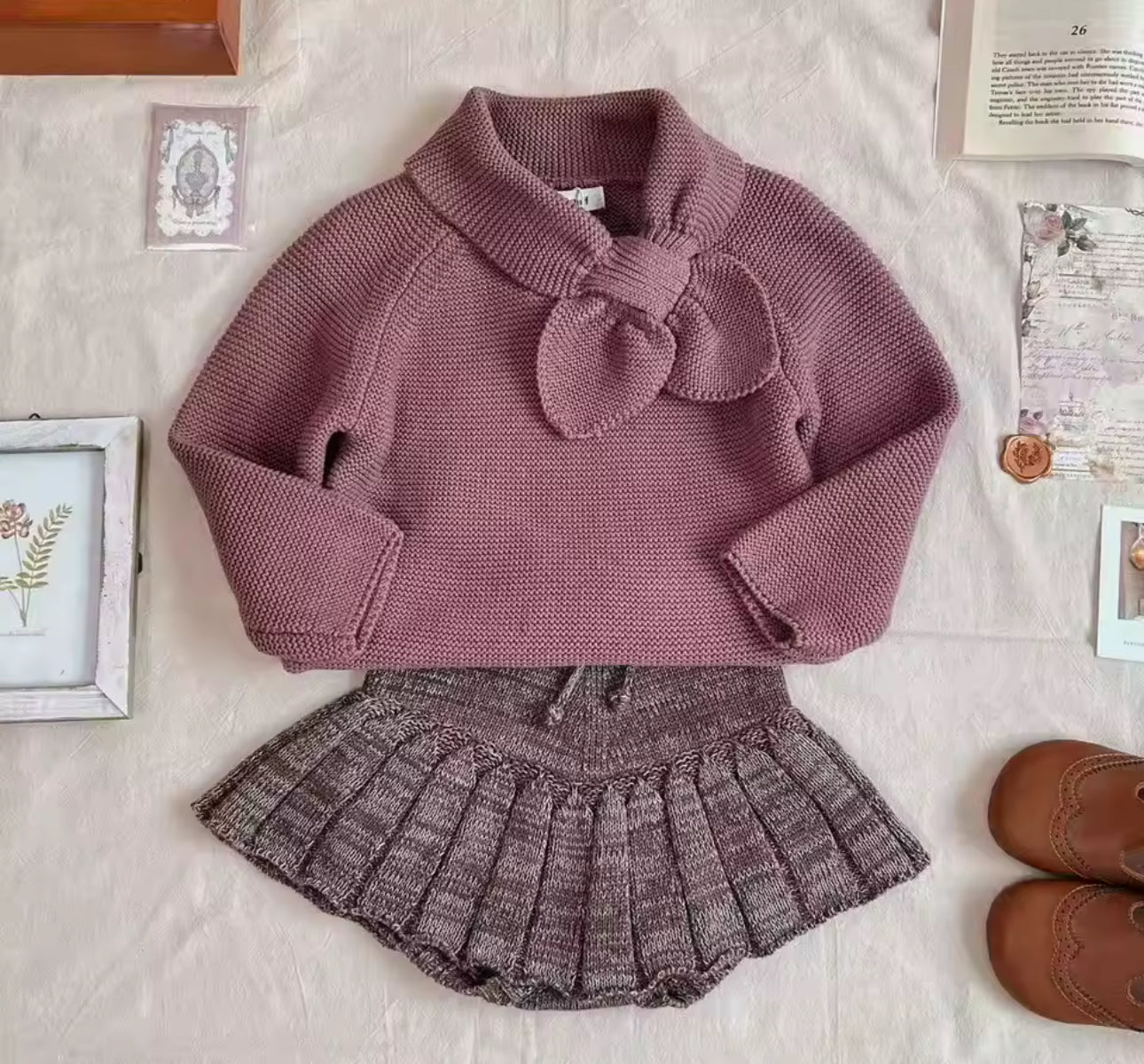 Plum thick knit jumper and bloomers
