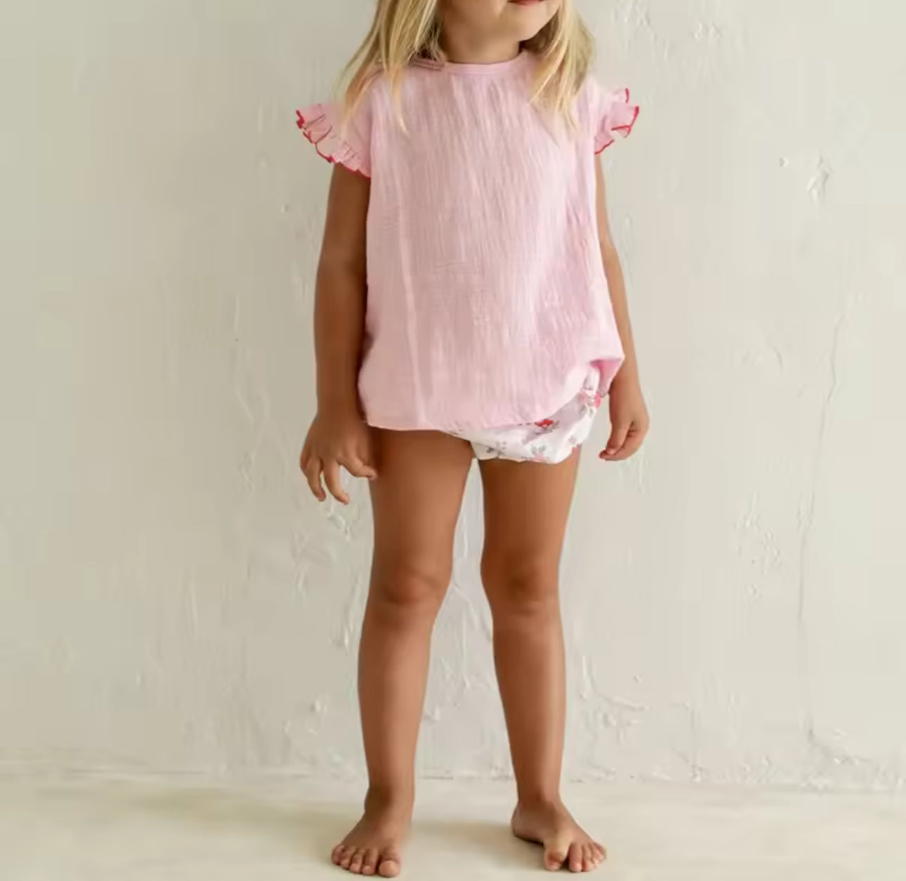 Summer boho pink tie back top/bloomers