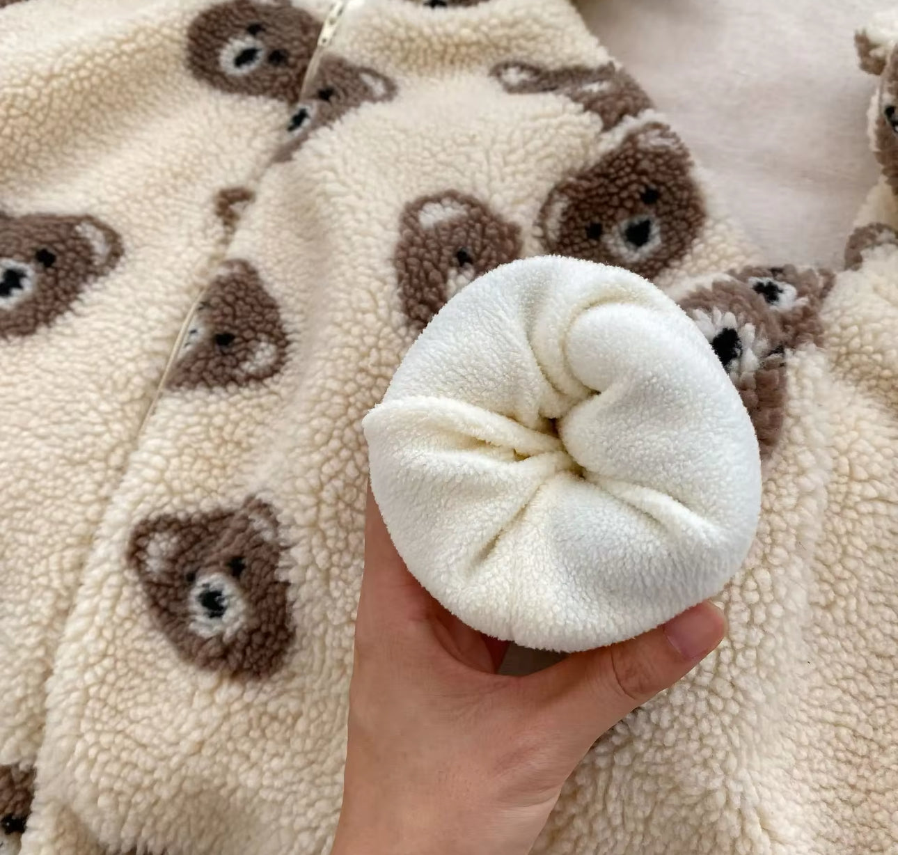Pre order thick fleece lined teddy bear coat/snowsuit