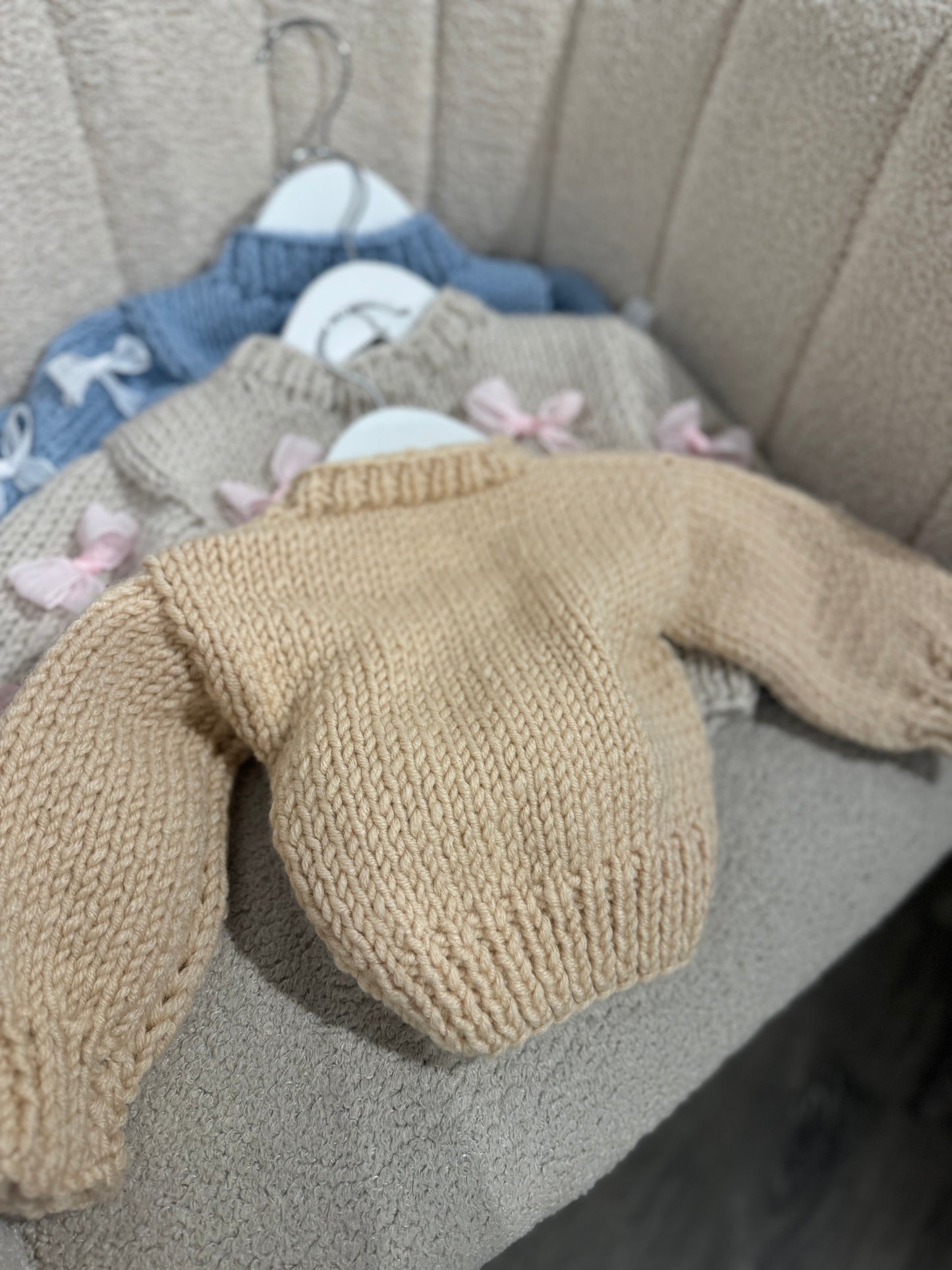 In stock bow handknit jumpers