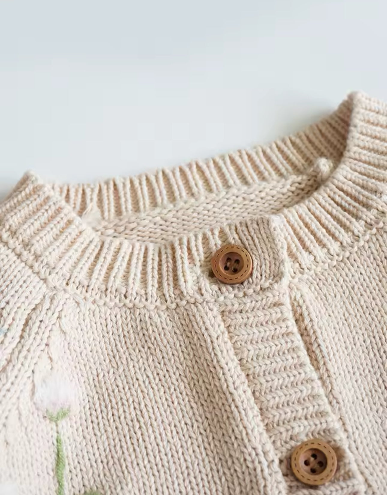 Spring embroidered flower cream cardigan (pre order)