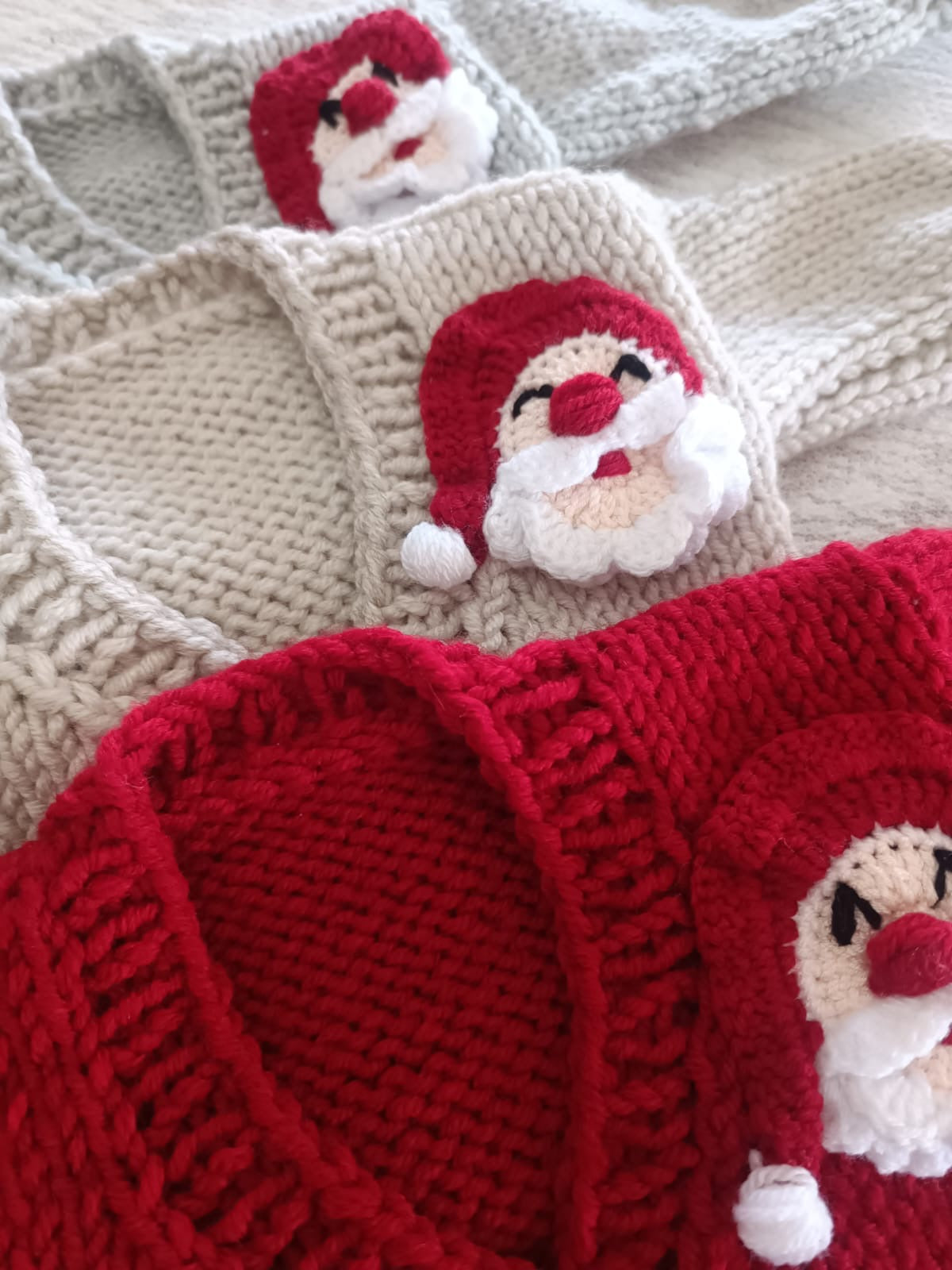 Pre order hand knitted Father Christmas cardigan