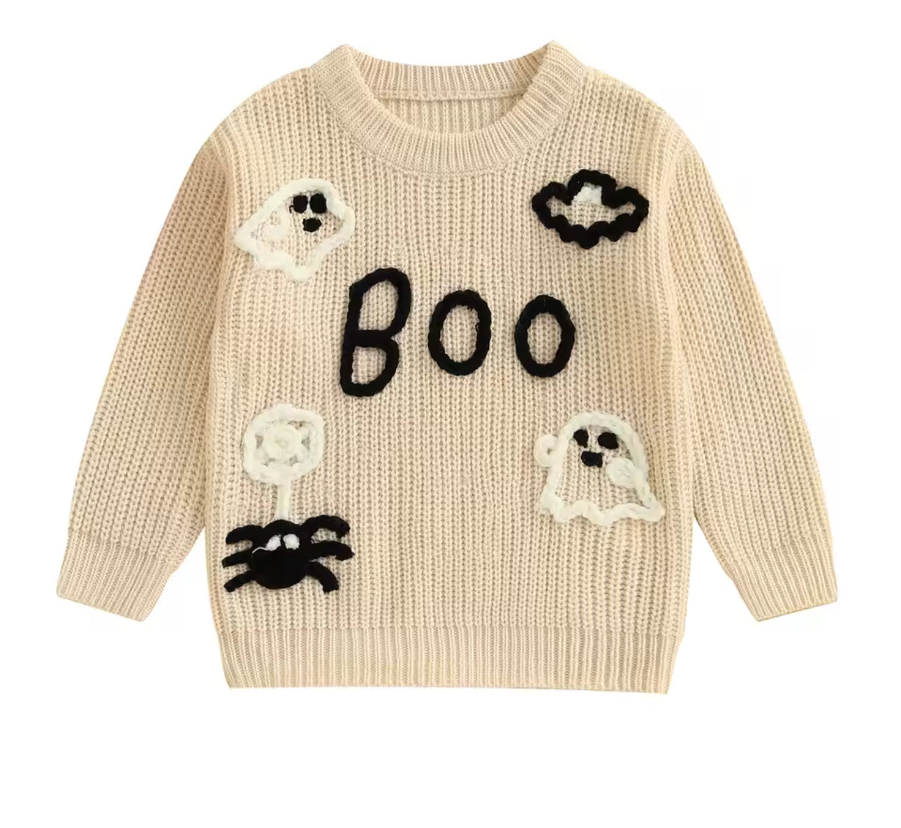 Boo embroidered knitted jumper