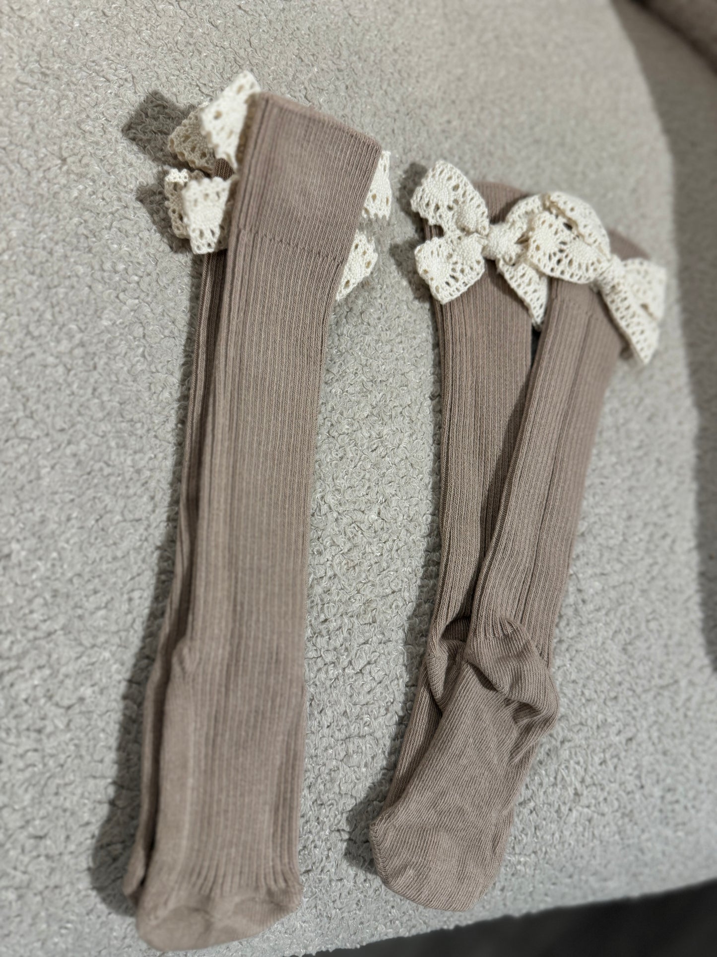 In stock hand made bow socks