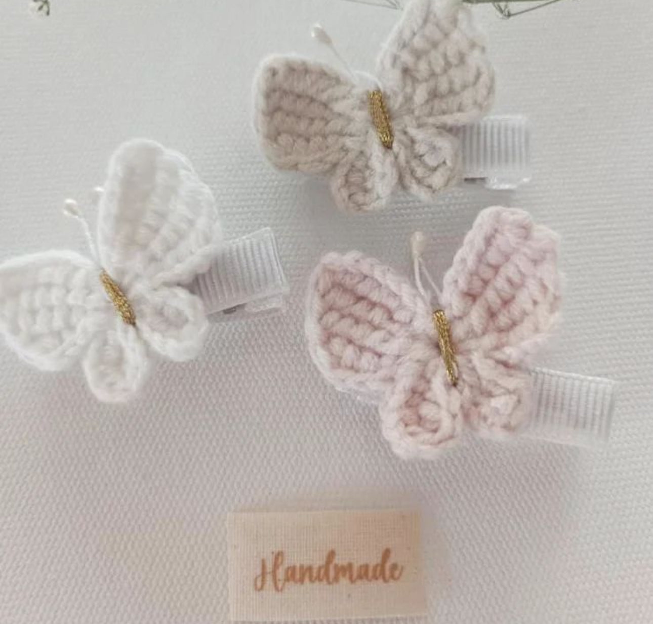 Pack of 2 butterfly crotchet handmade clips