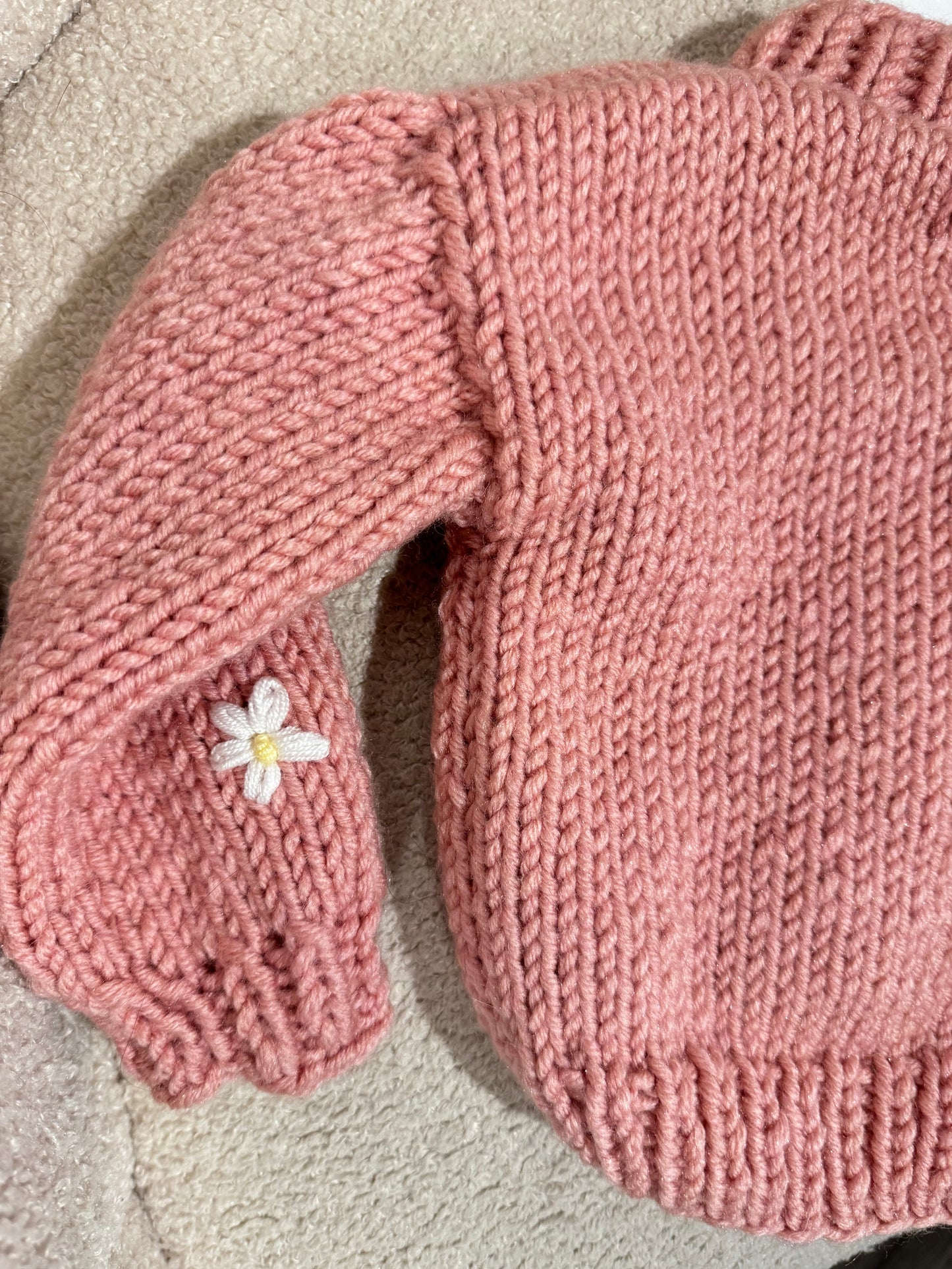 In stock Hand knitted chunky cardigan daisy style