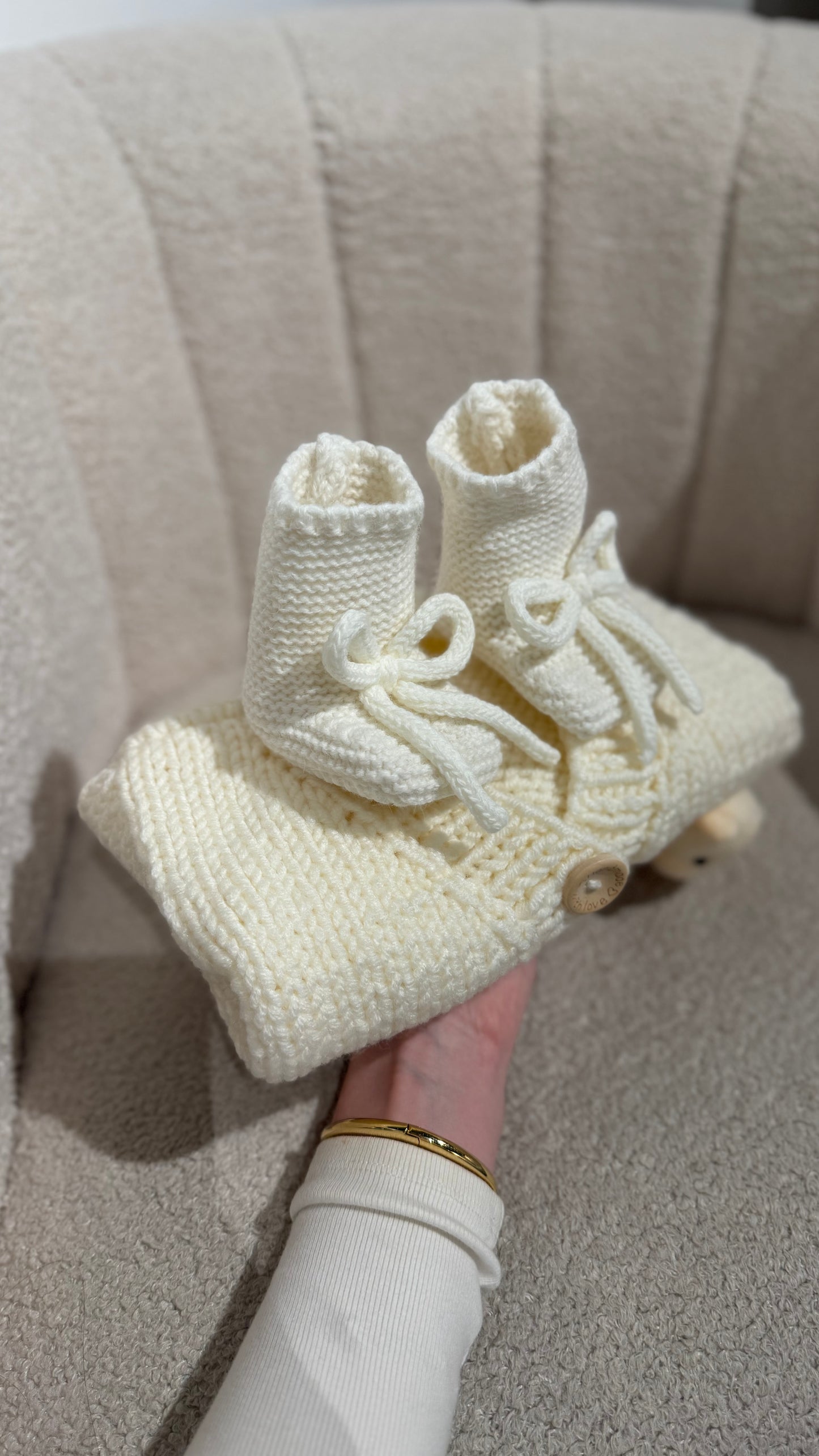 In stock hand knitted booties