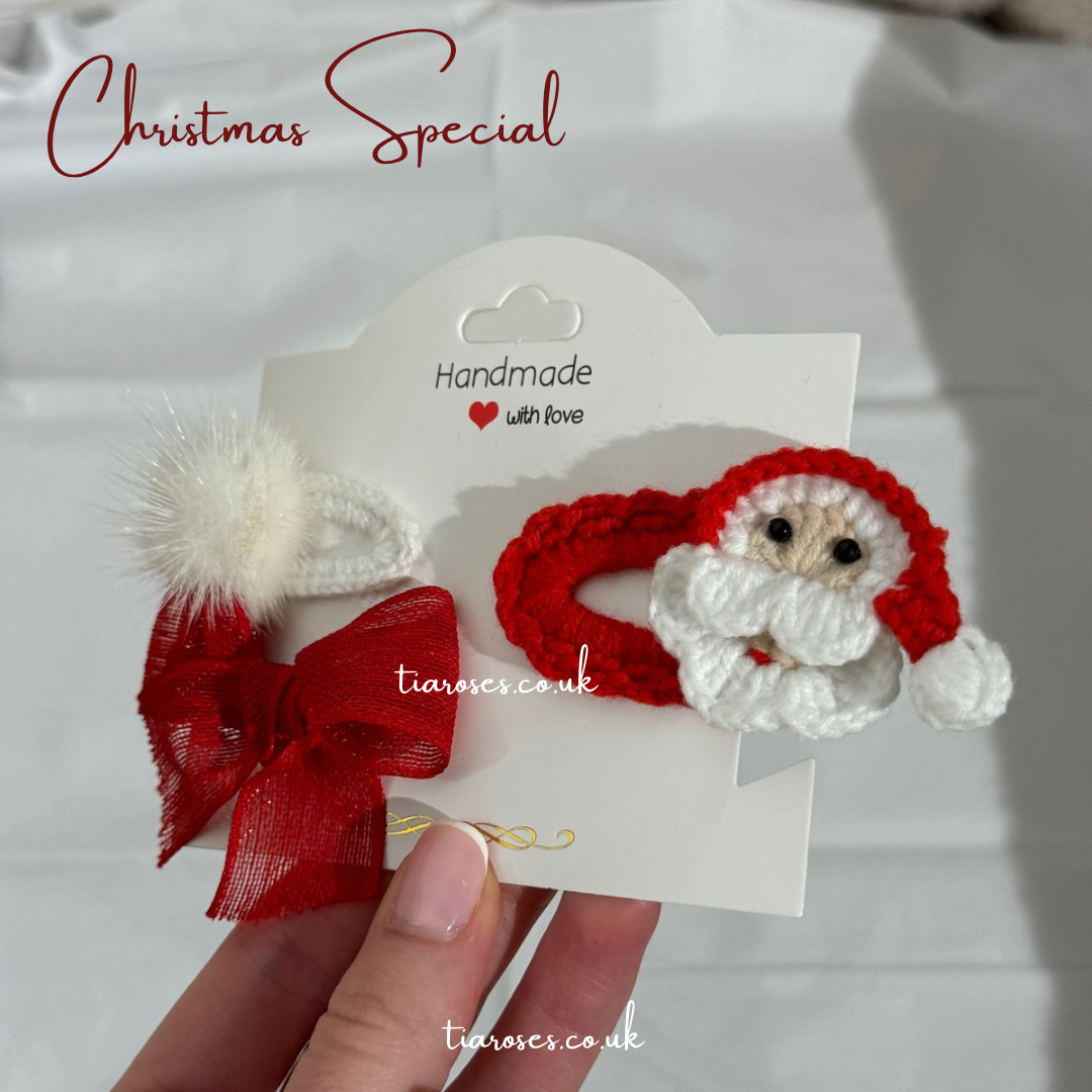In stock Christmas handknitted crotchet clips